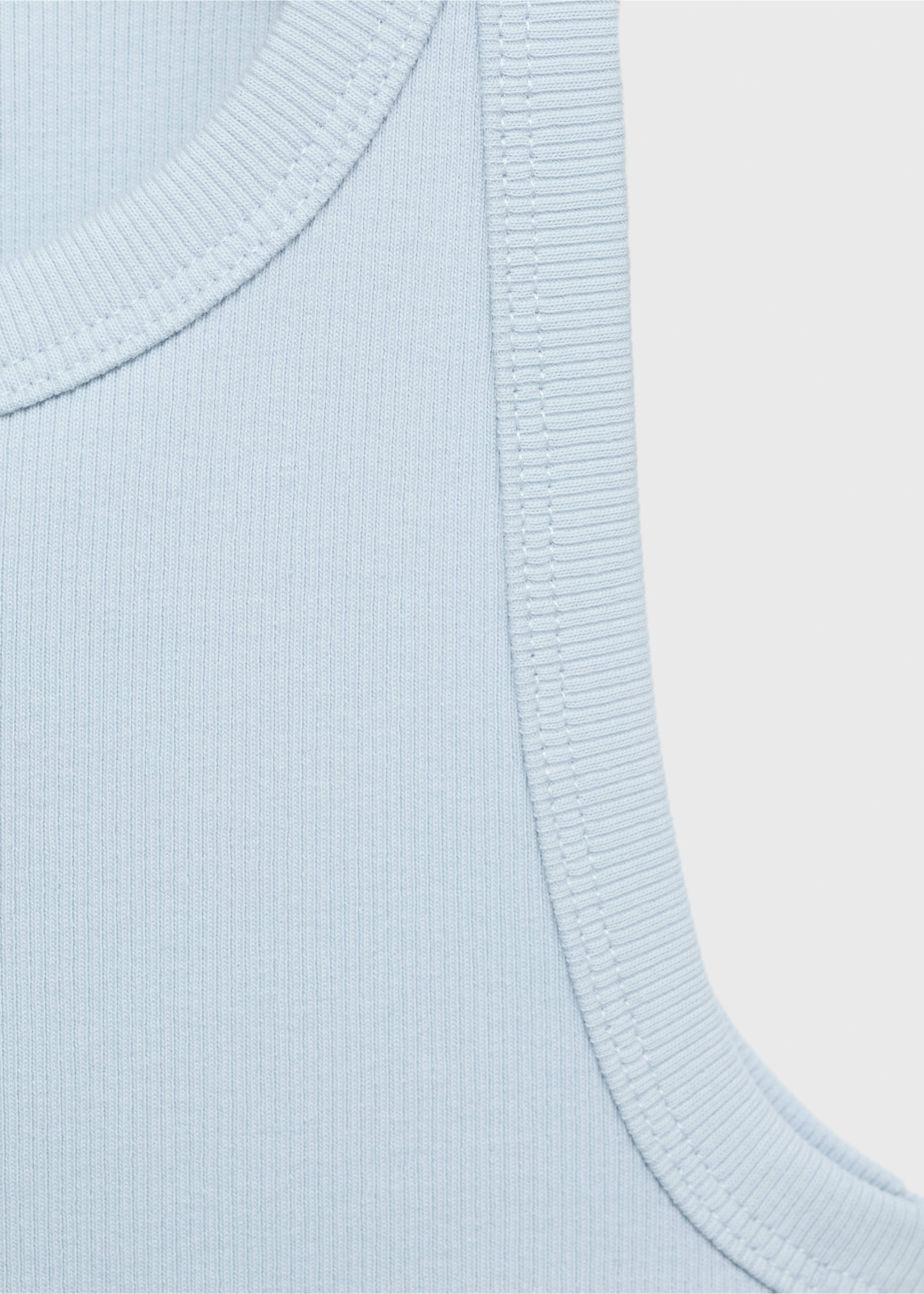 Gebreide crop top - Detail van het artikel 0, Hemelsblauw. Ref: 87056344-00.