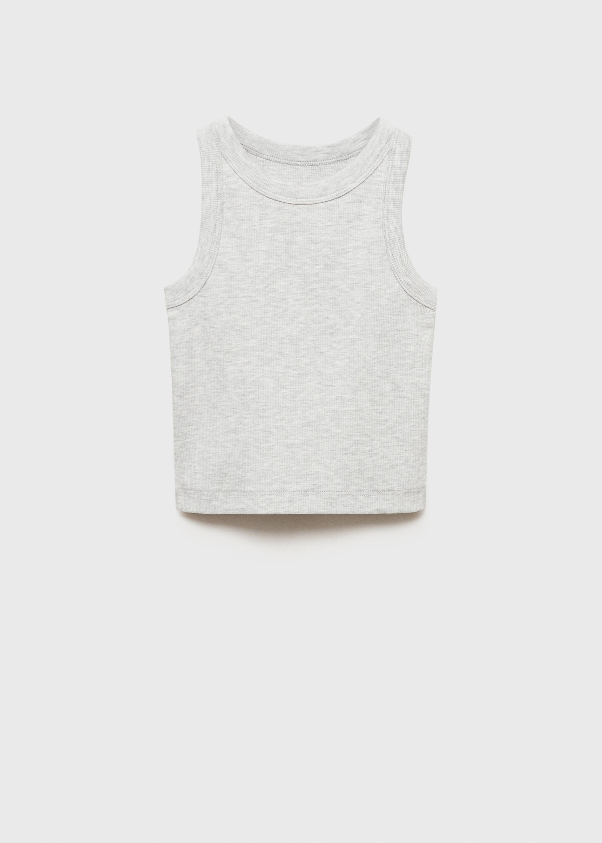 Knitted cropped top - Article without model, Light Heather Grey. Ref: 87056344-00.