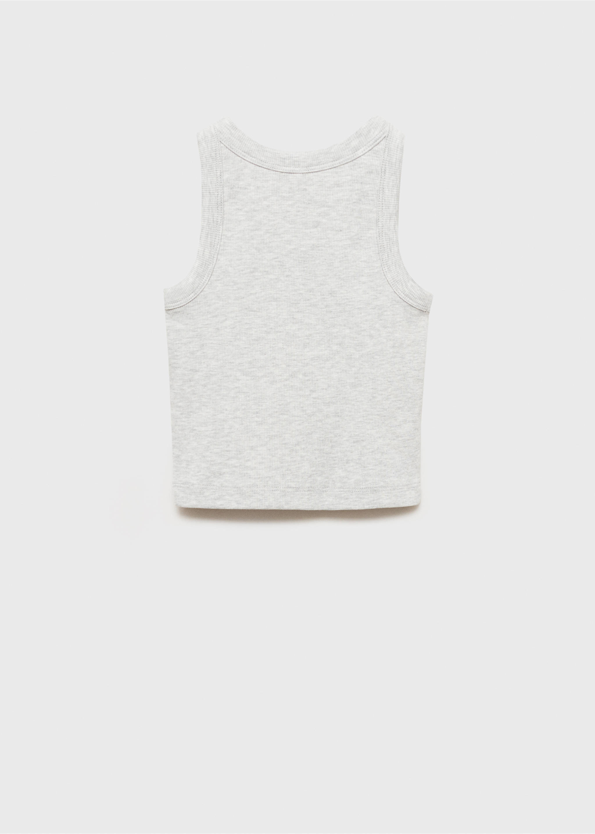 Knitted cropped top - Reverse of the article, Light Heather Grey. Ref: 87056344-00.