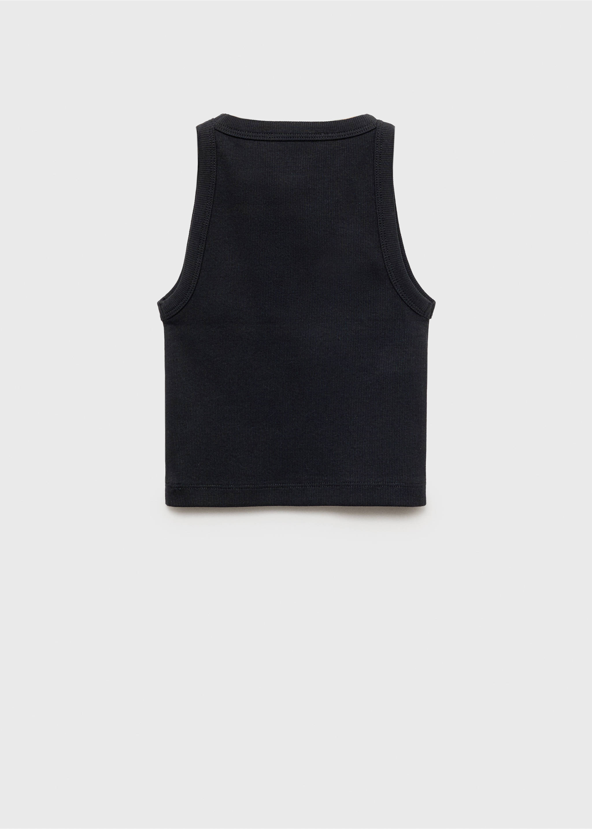 Knitted cropped top - Reverse of the article, Black. Ref: 87056344-00.