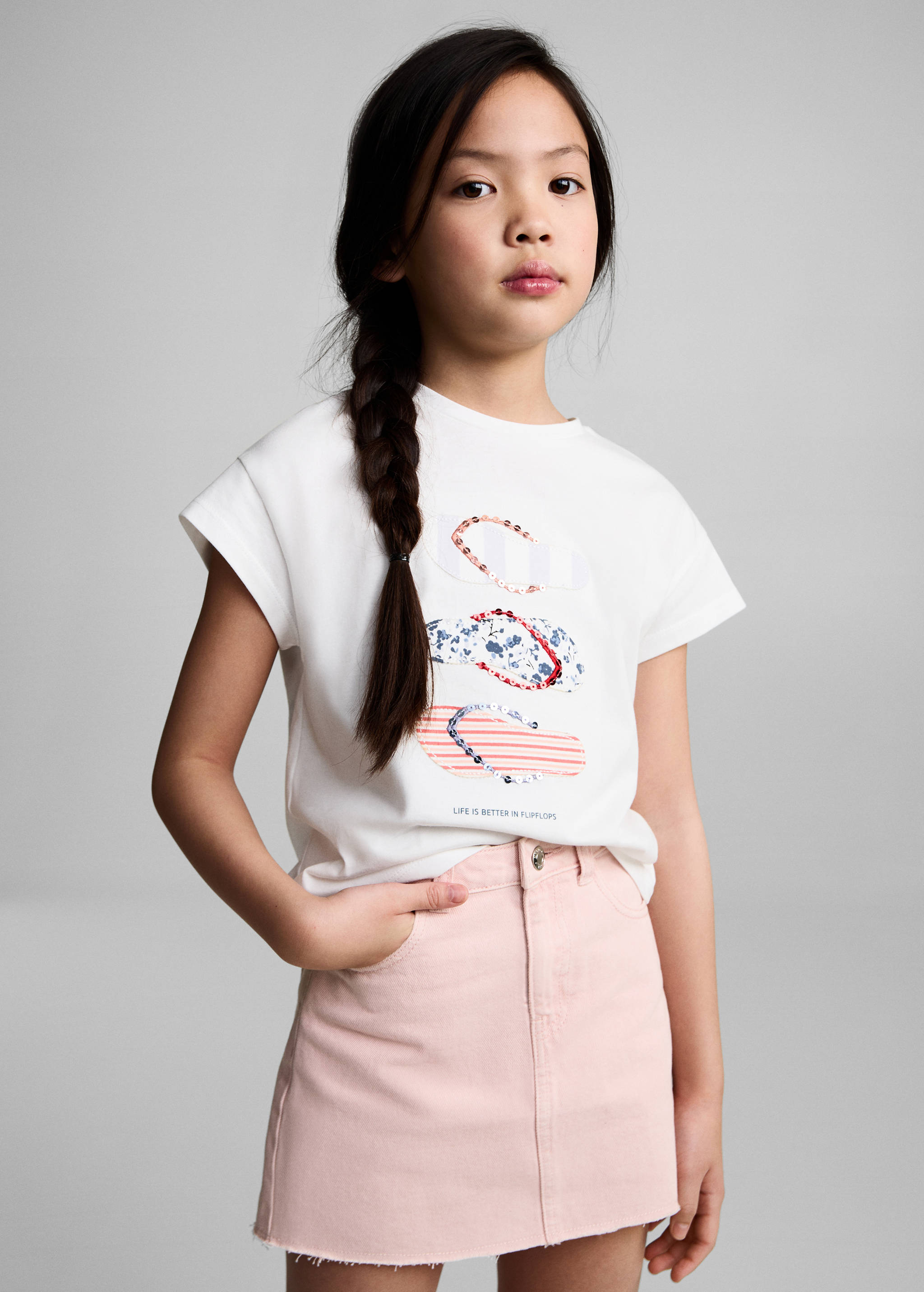 Spijkerrok met gerafelde zoom - Middenvlak