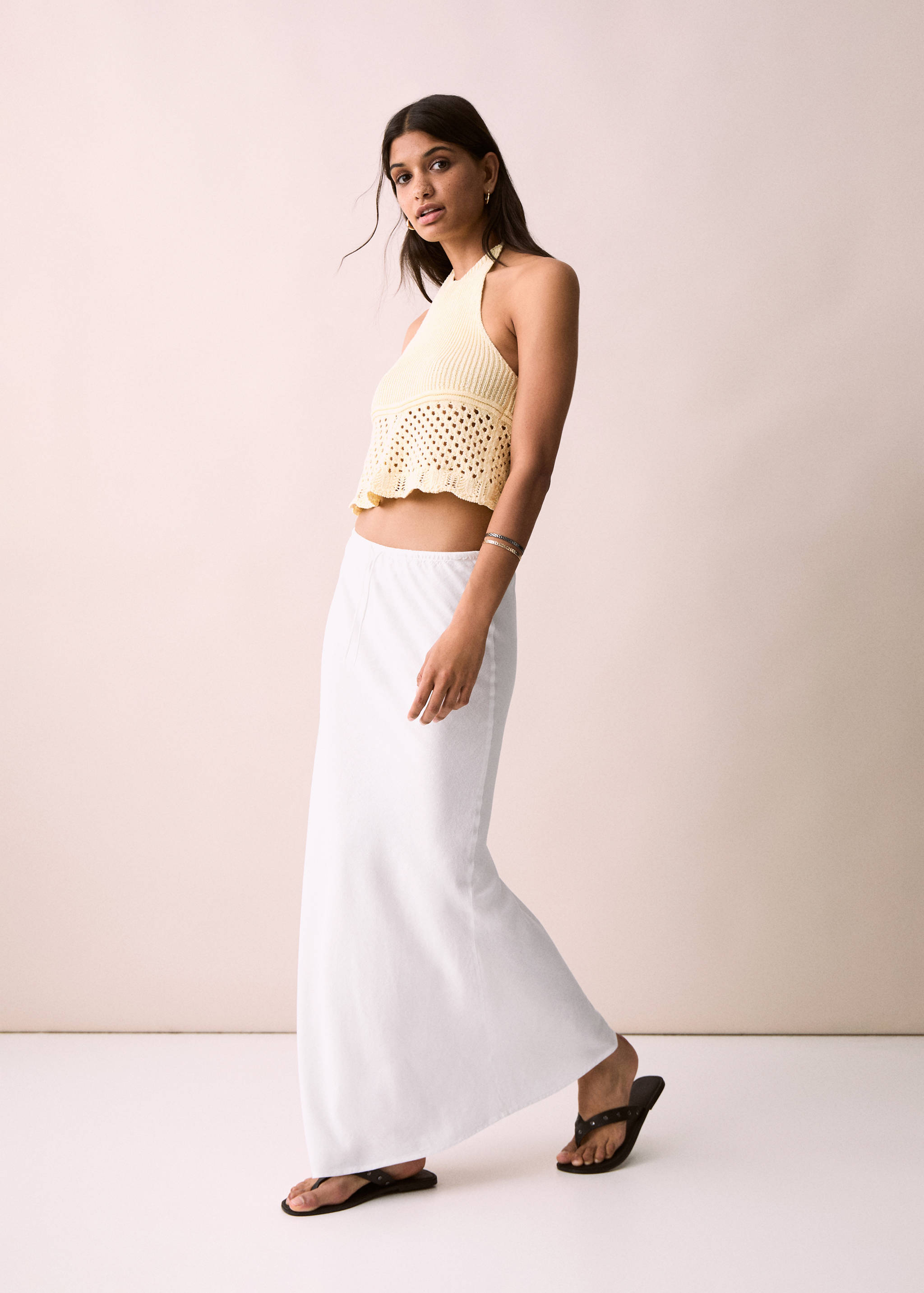 Bow linen skirt - General plane
