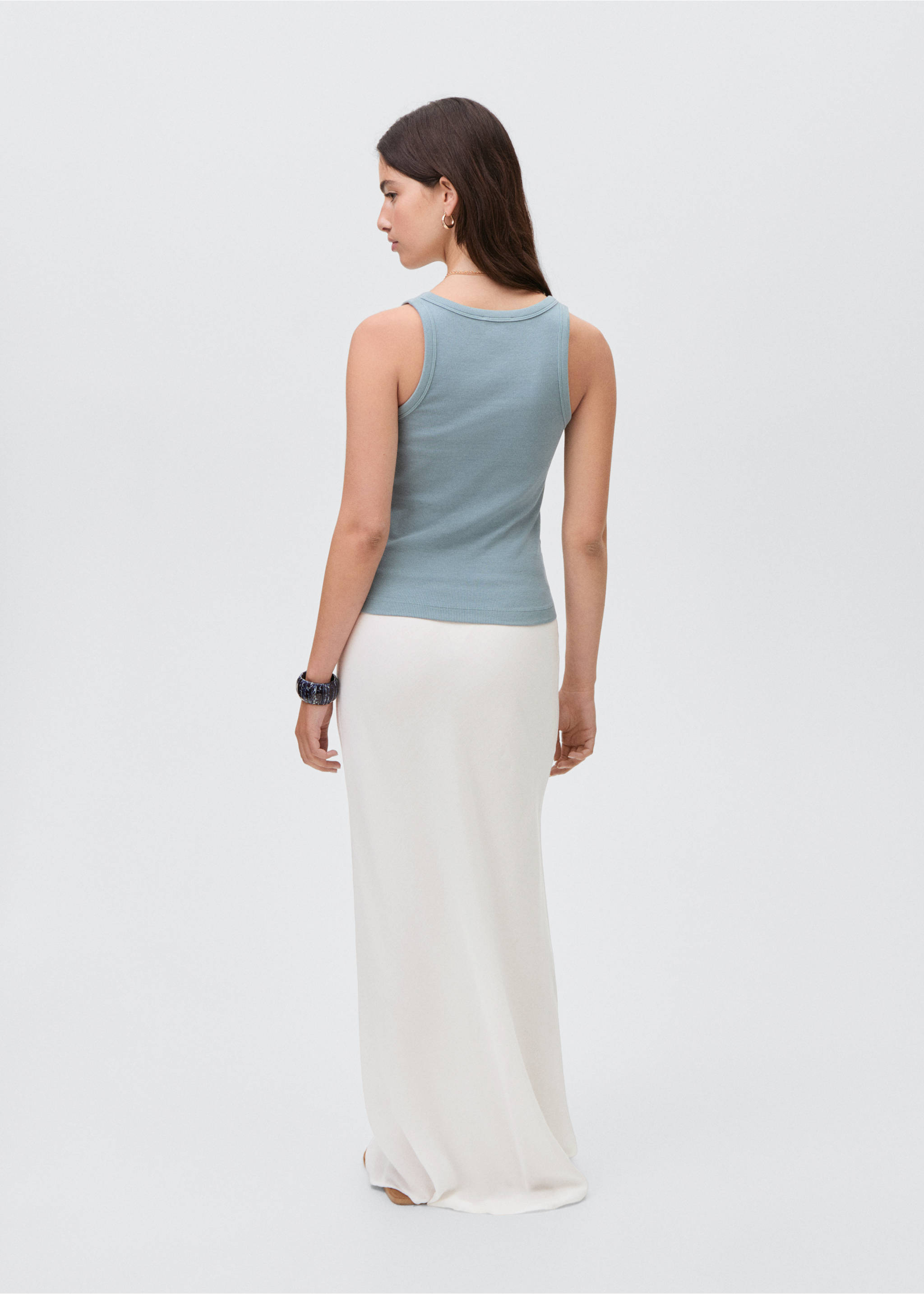 Bow linen skirt - Reverse of the article, Off White. Ref: 87056348-00.