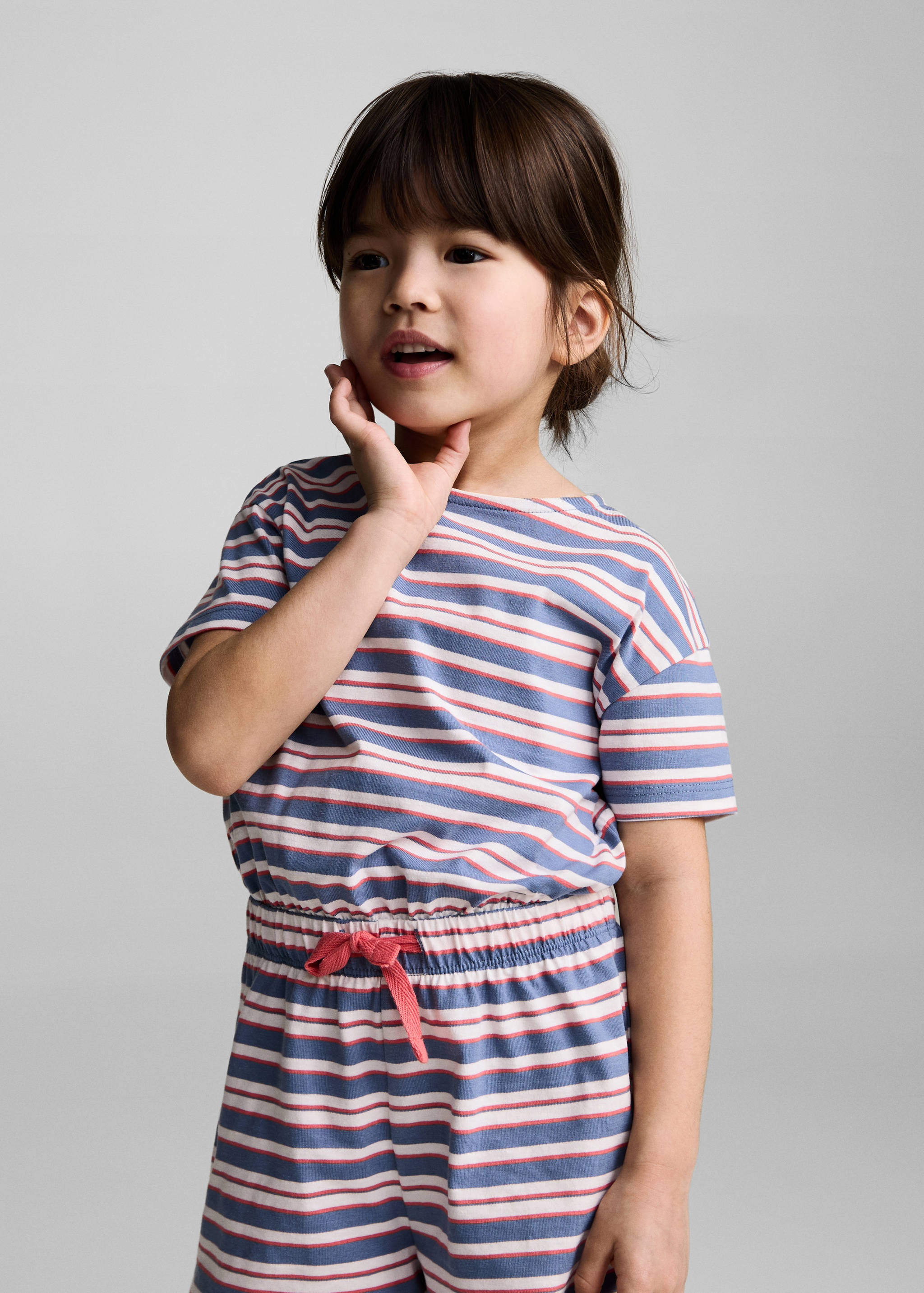 Korte gestreepte jumpsuit met aansnoerkoord - Detail van het artikel 2