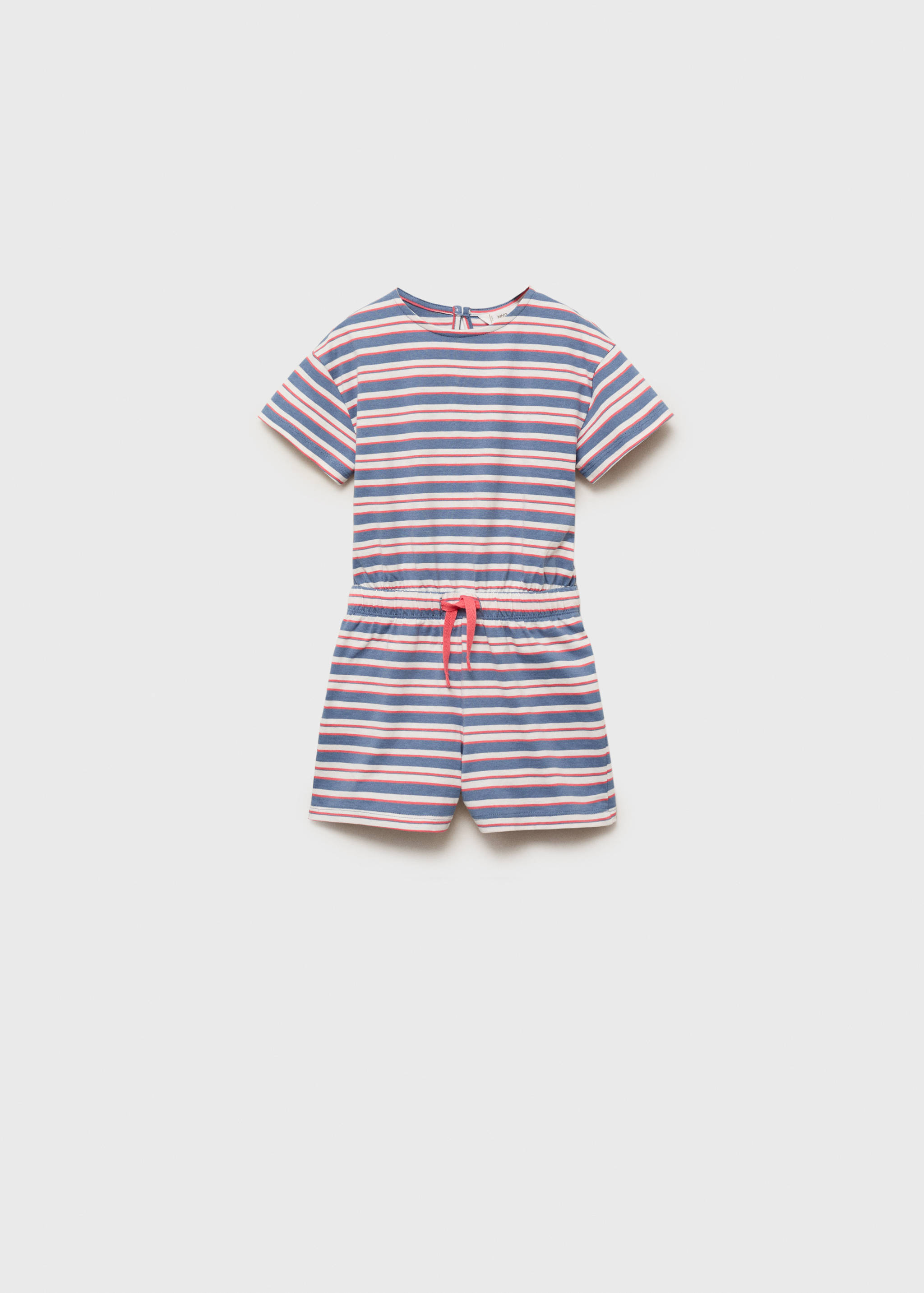 Korte gestreepte jumpsuit met aansnoerkoord - Artikel zonder model