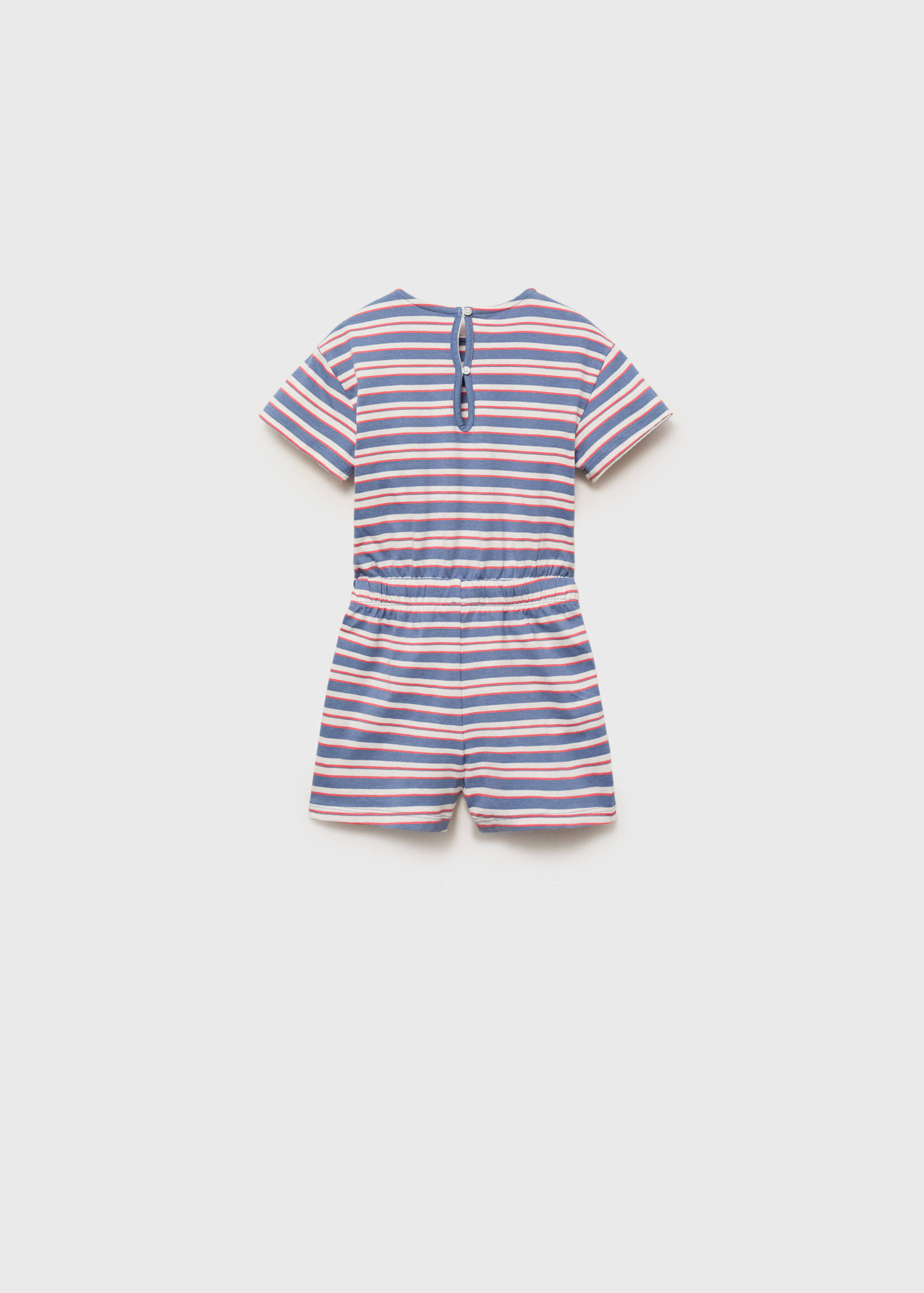 Korte gestreepte jumpsuit met aansnoerkoord - Achterkant van het artikel