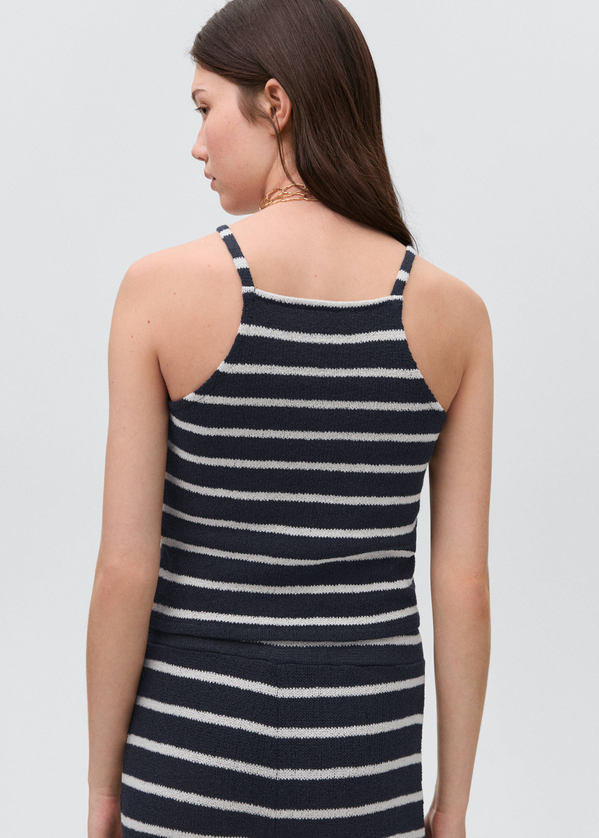 Gestreiftes Neckholder-Top - Rückseite des Artikels