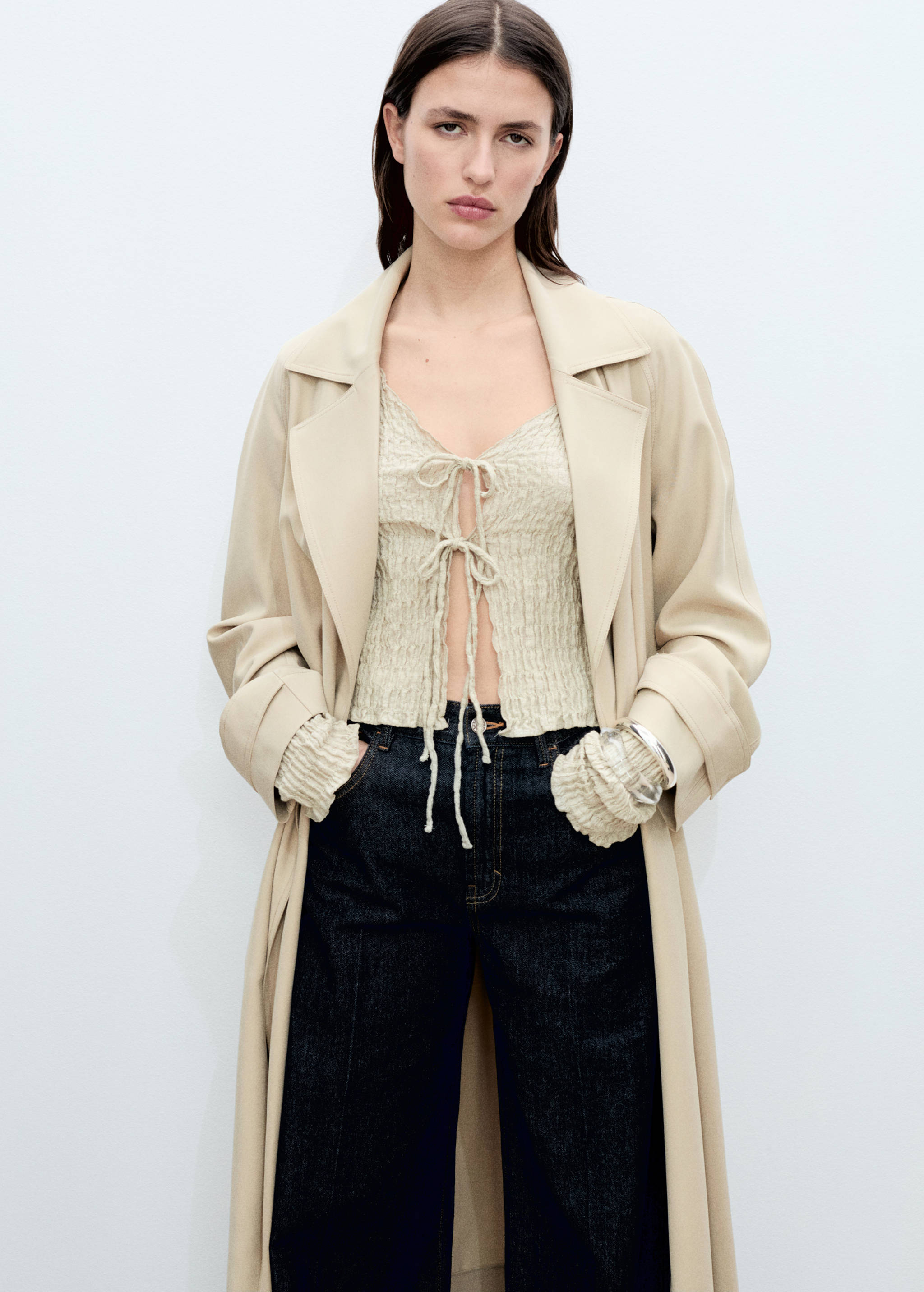 Soft trench coat with belt - Medium plane