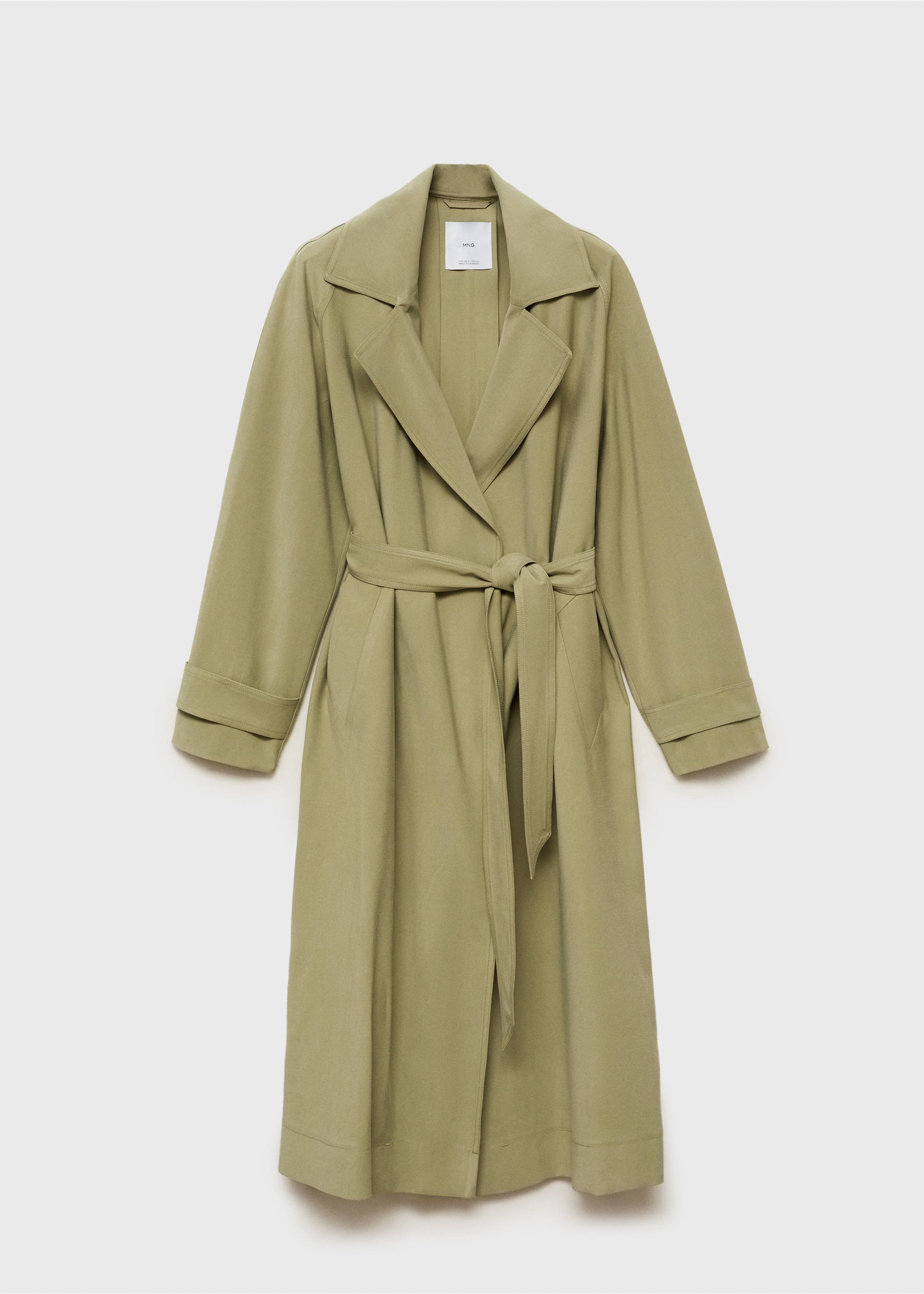 Soft trench coat with belt - Article without model, Khaki. Ref: 87056354-00.