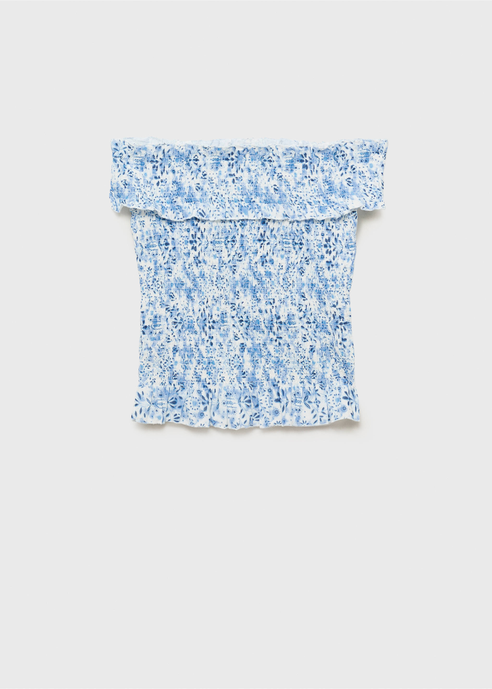 Off-shoulder top - Article without model, Sky Blue. Ref: 87056355-00.