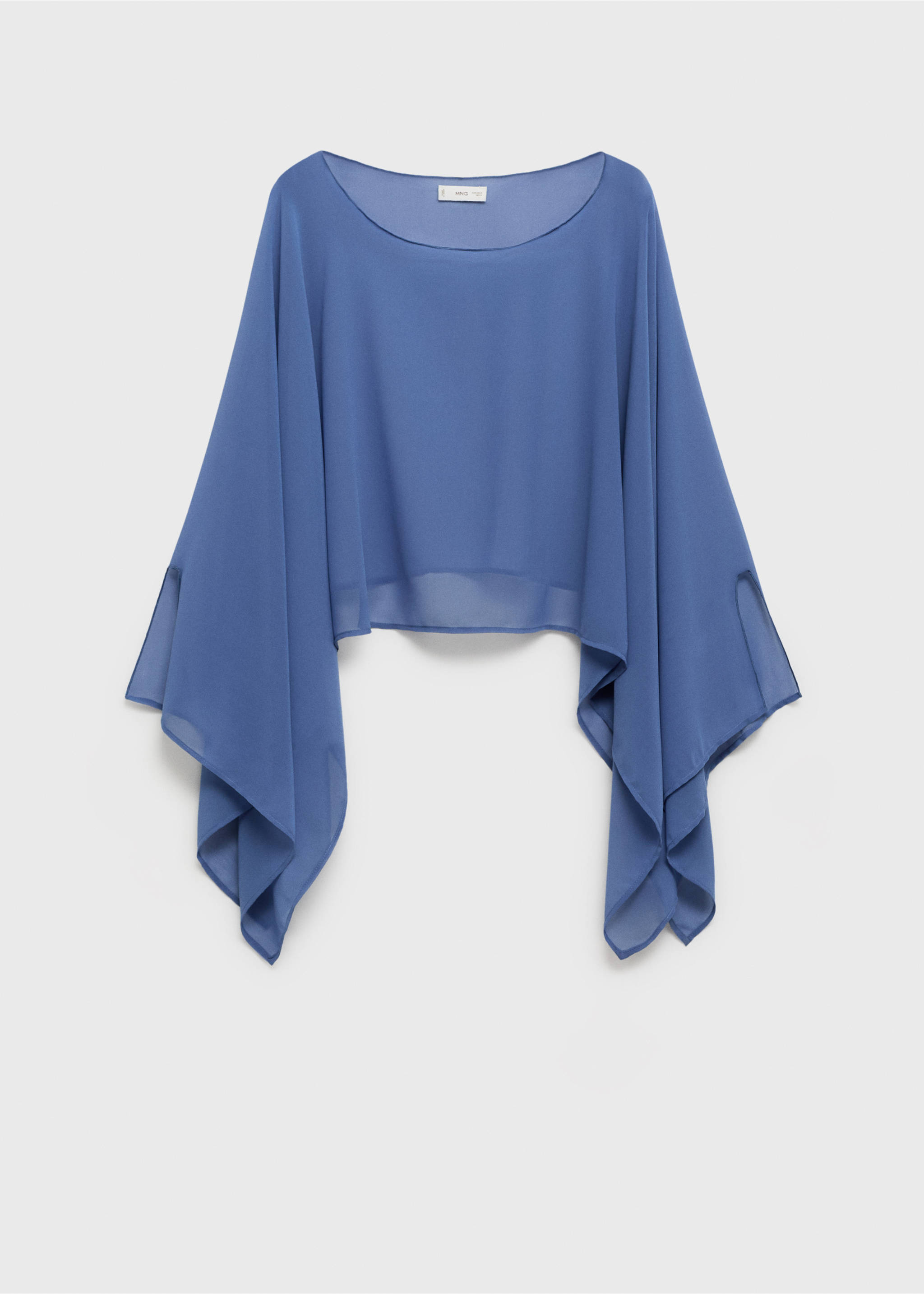 Chiffon layer top - Article without model, Sky Blue. Ref: 87056366-00.