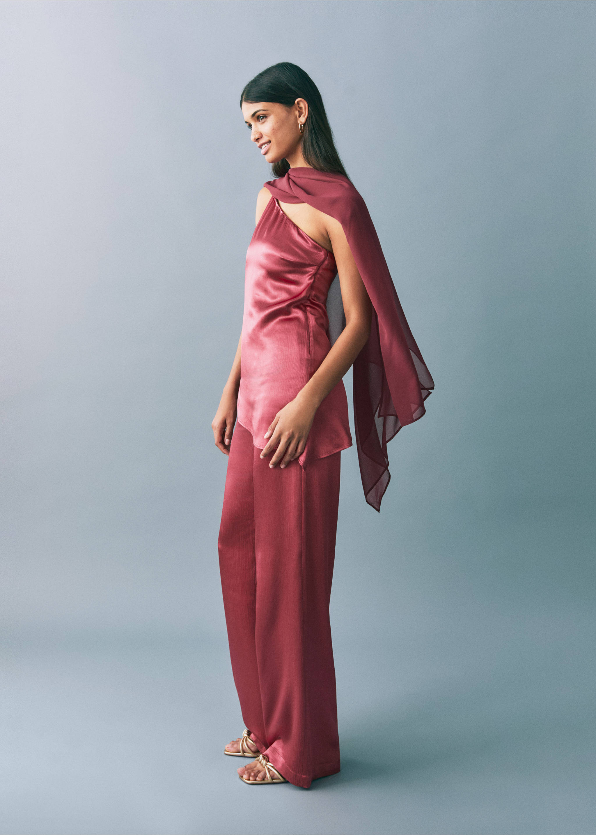 Chiffon layer top - General plane, Burgundy. Ref: 87056366-00.