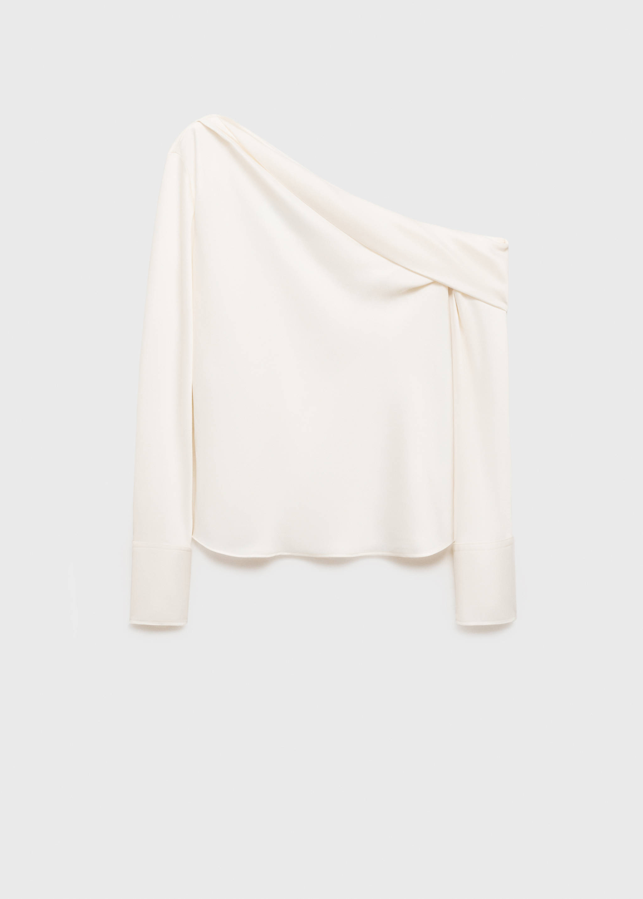 Satinierte Bluse mit drapiertem Kragen - Artikel ohne Model