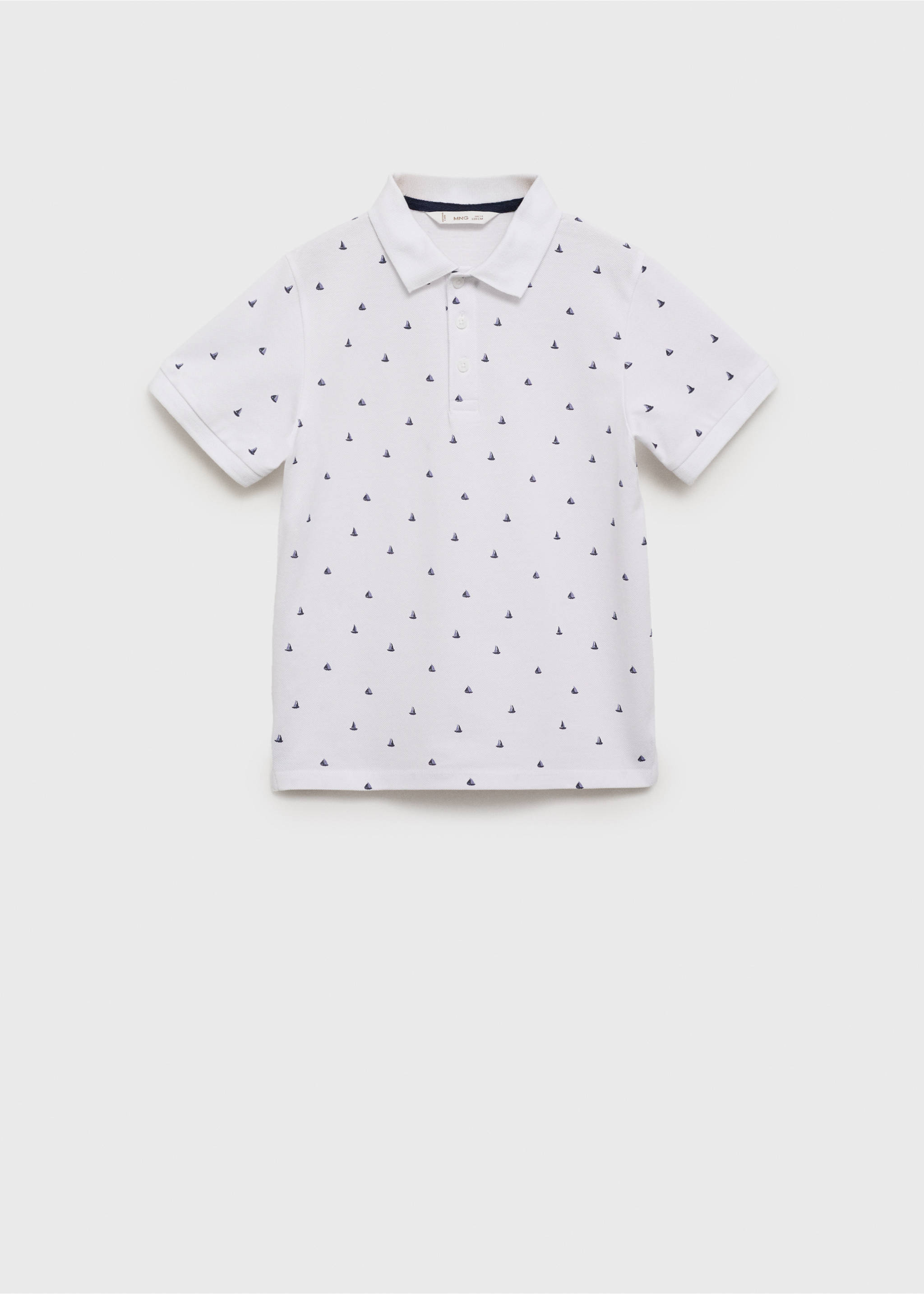 Printed cotton polo shirt - Article without model, Off White. Ref: 87056709-00.