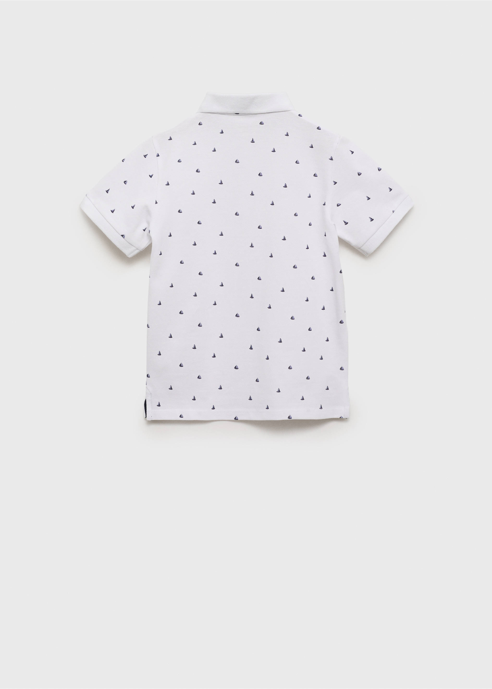 Printed cotton polo shirt - Reverse of the article, Off White. Ref: 87056709-00.