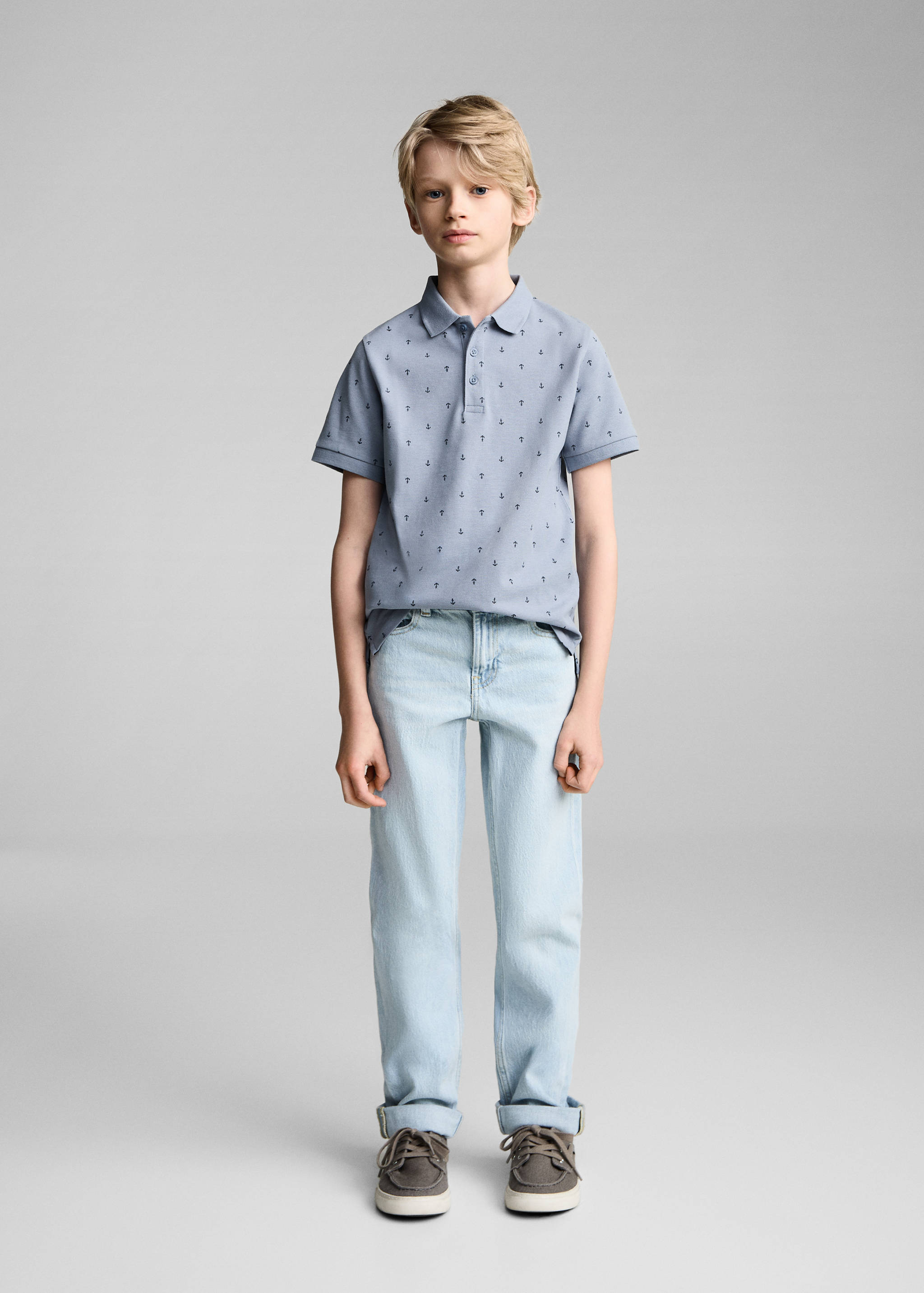 Printed cotton polo shirt - General plane