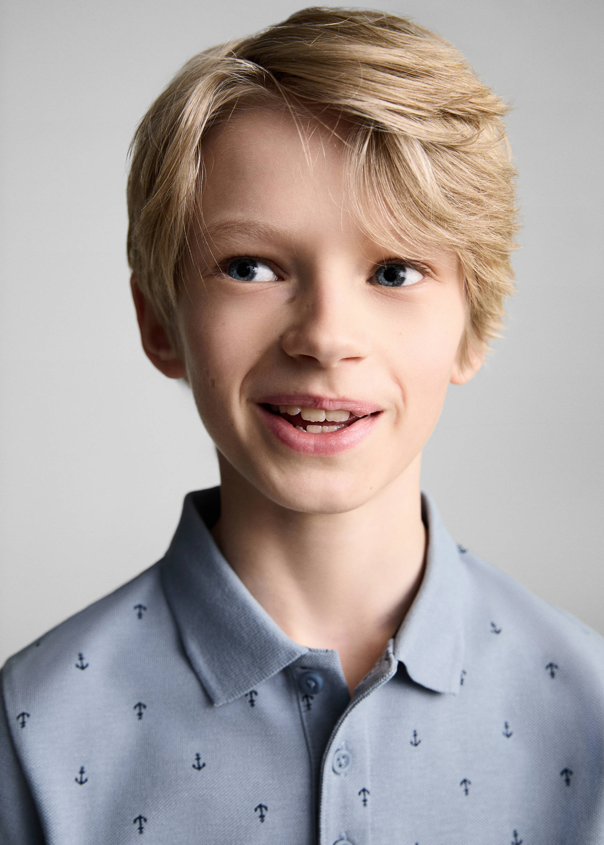 Printed cotton polo shirt - Details of the article 1