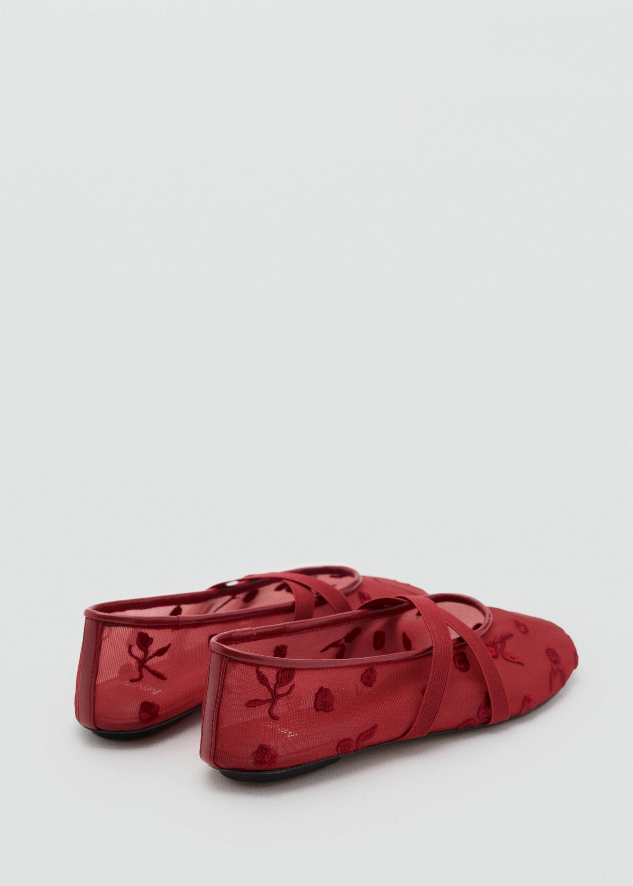 Ballerines brides croisées fleurs brodées - Détail de l'article 1