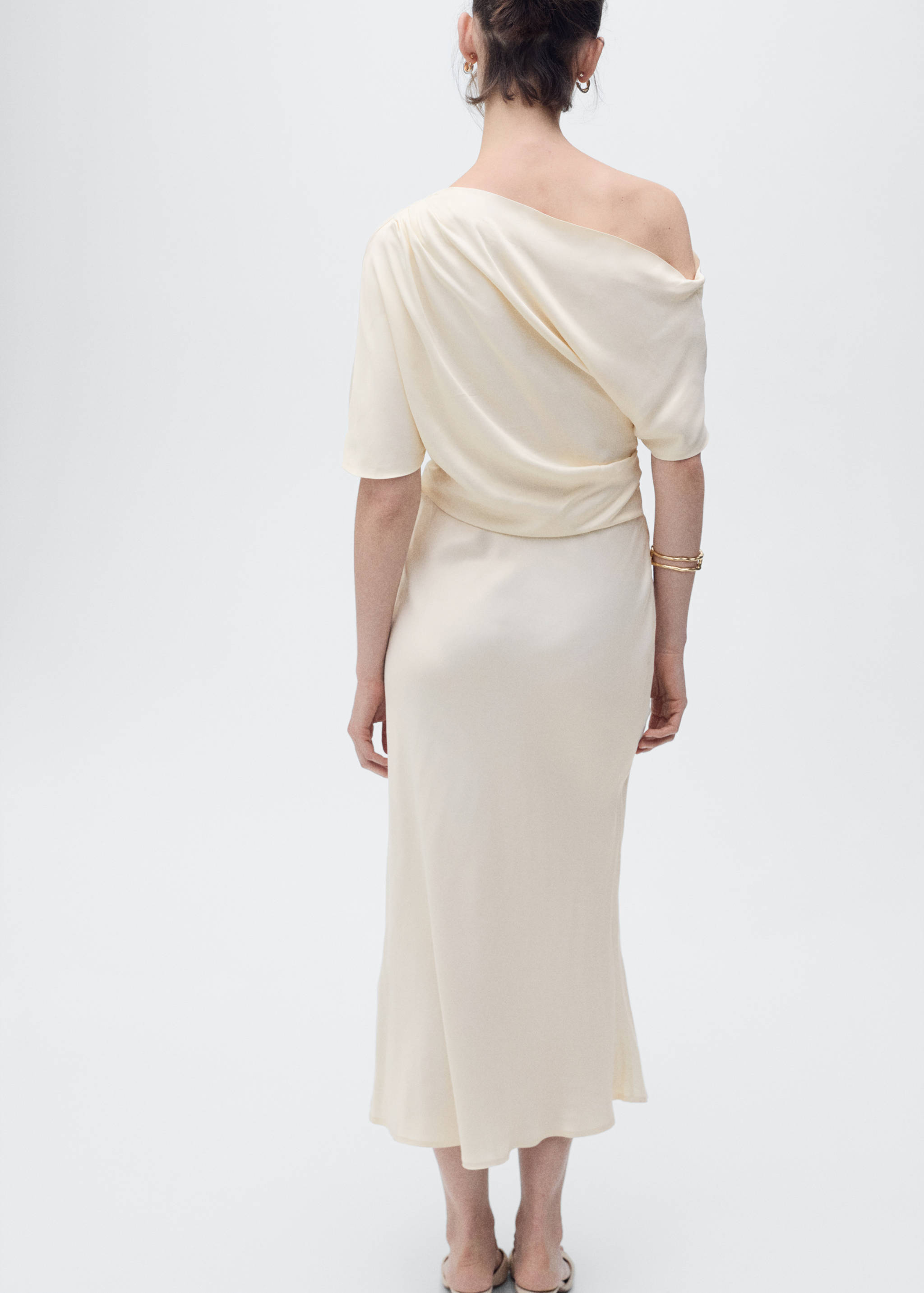Draped asymmetrical midi-dress - Reverse of the article