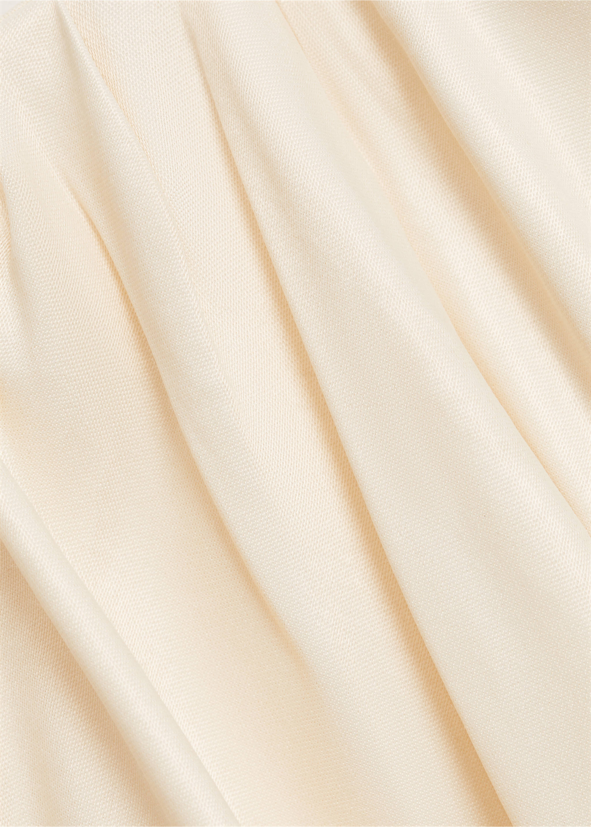 Asymmetrisches Midikleid mit Drapierung - Detail des Artikels 8, Ecru. Ref: 87056711-00.