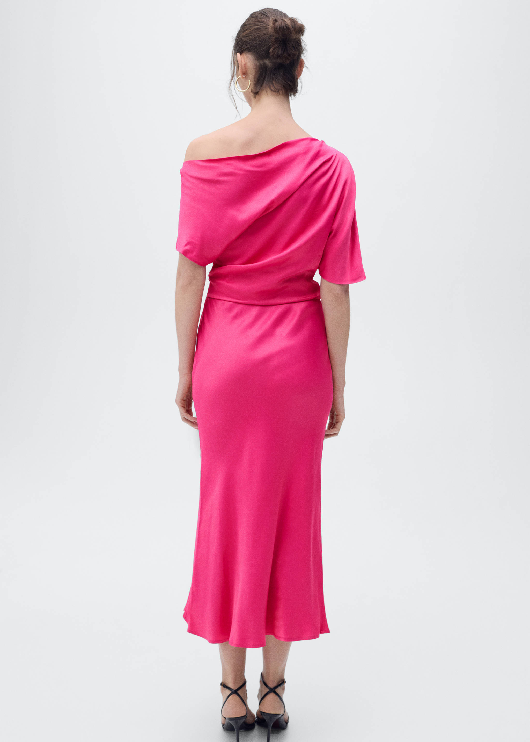 Draped asymmetrical midi-dress - Reverse of the article