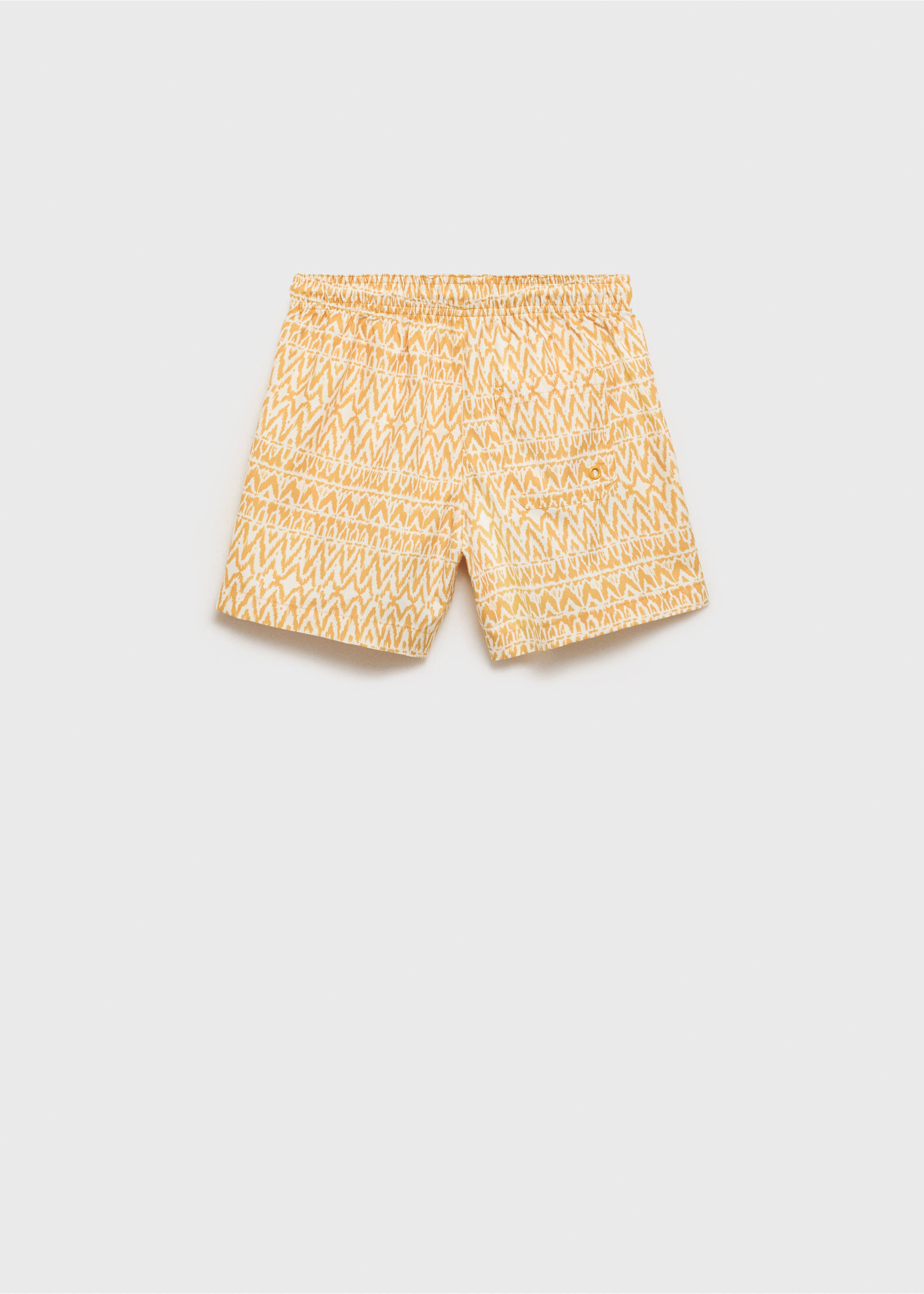 Printed swimsuit with drawstring - Reverse of the article, Mustard. Ref: 87056712-00.