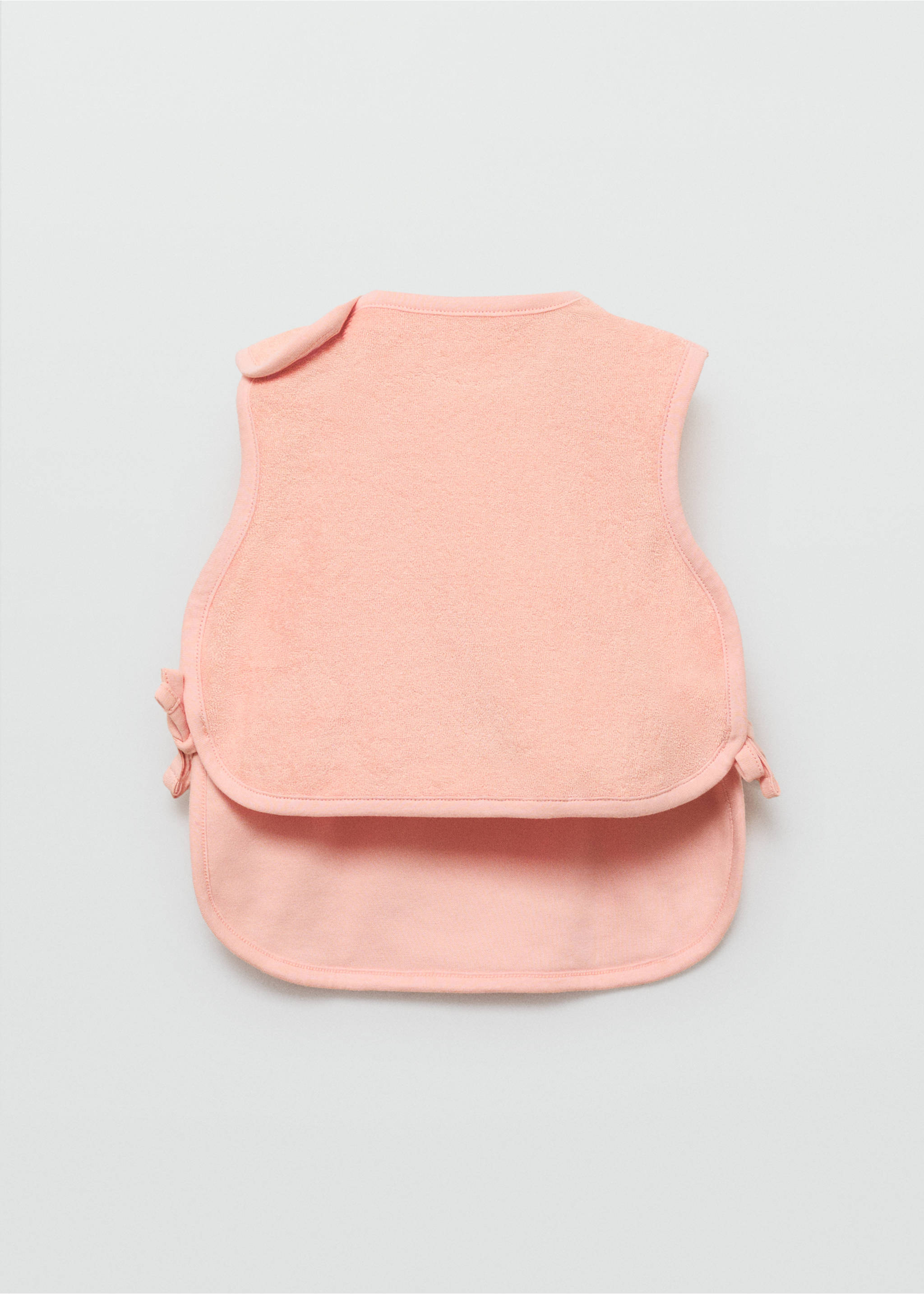 Terry cloth bib with embroidered details - Medium plane, Pastel Pink. Ref: 87056718-00.