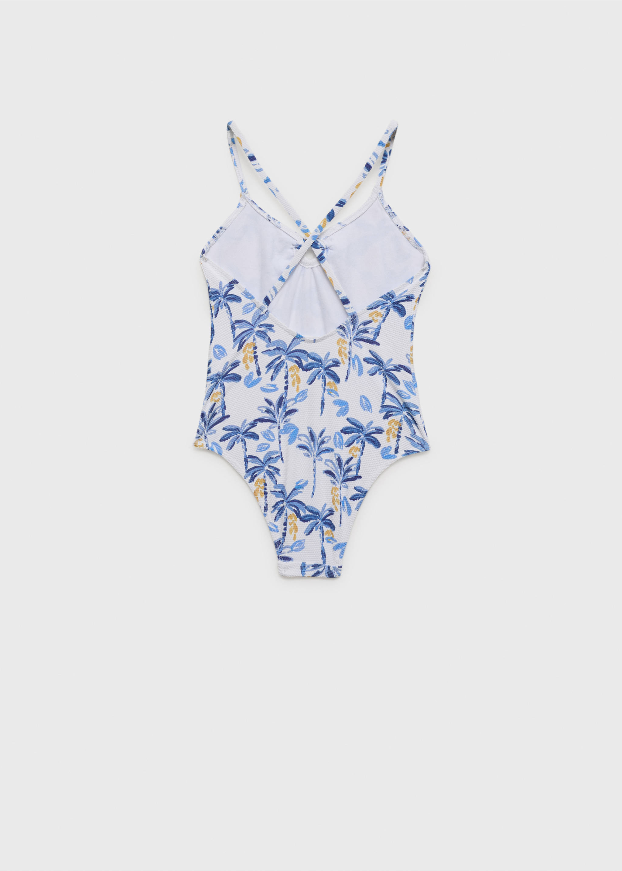 Tropical print swimsuit - Reverse of the article, White. Ref: 87056720-00.