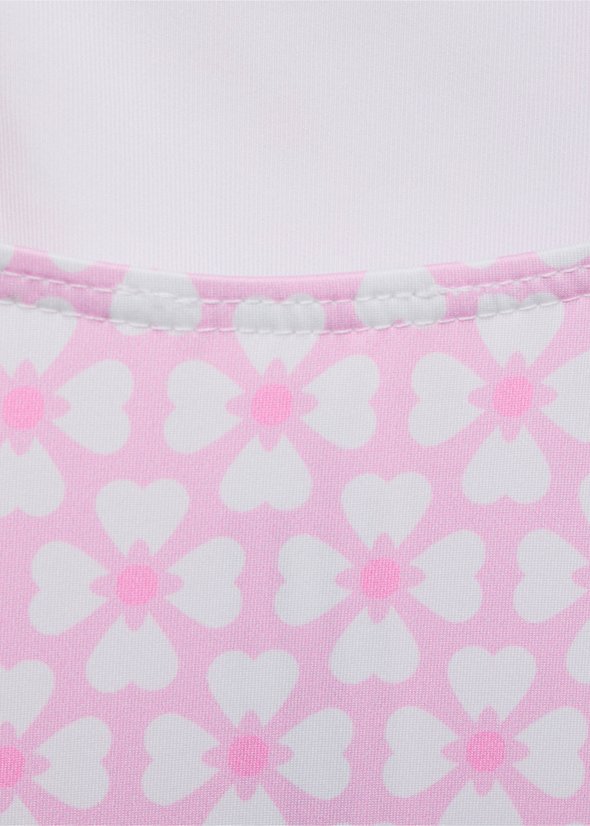 Printed swimsuit with ruffled straps - Details of the article 0, Pink. Ref: 87056721-00.