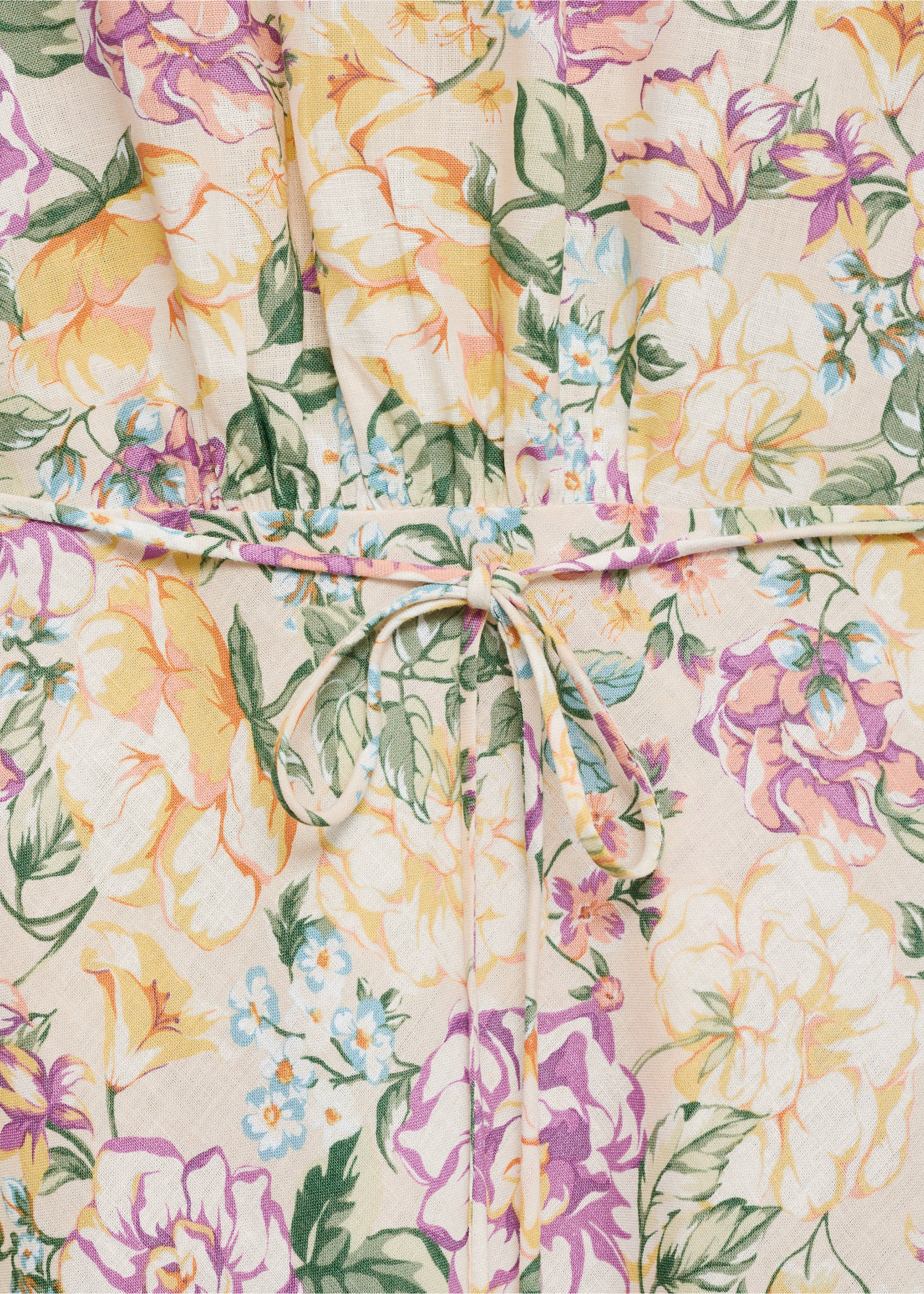 Φόρεμα λινό φλοράλ - Λεπτομέρεια του προϊόντος 0, Εκρού. Ref: 87057163-00.