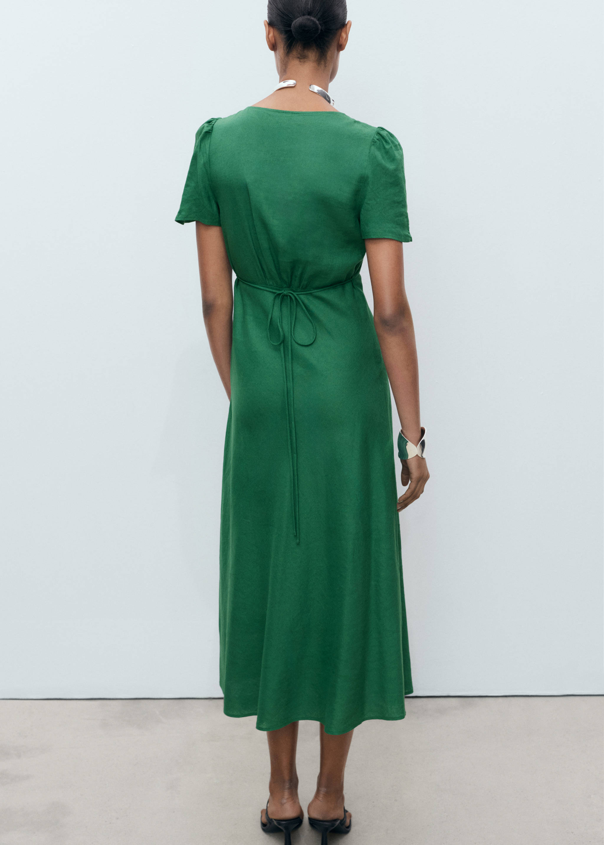 Floral linen-blend dress - Reverse of the article