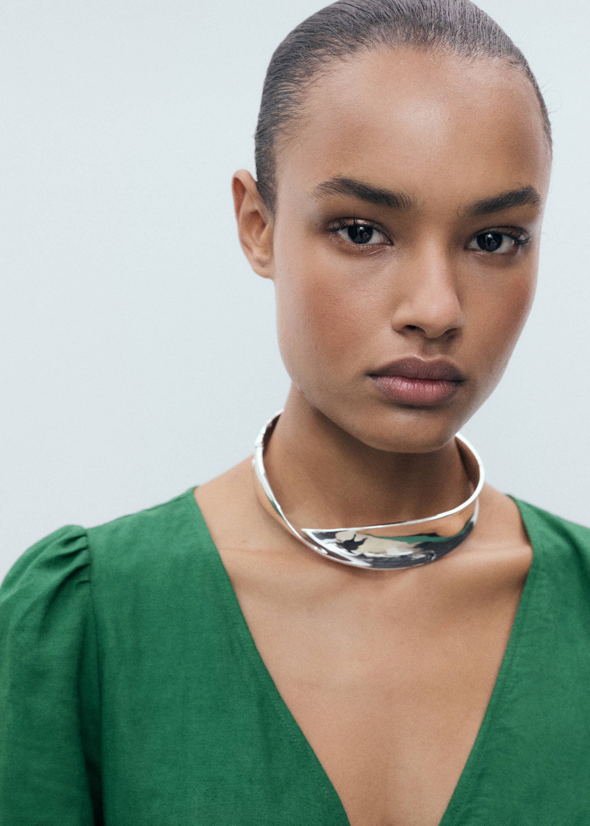 Floral linen-blend dress - Details of the article 1