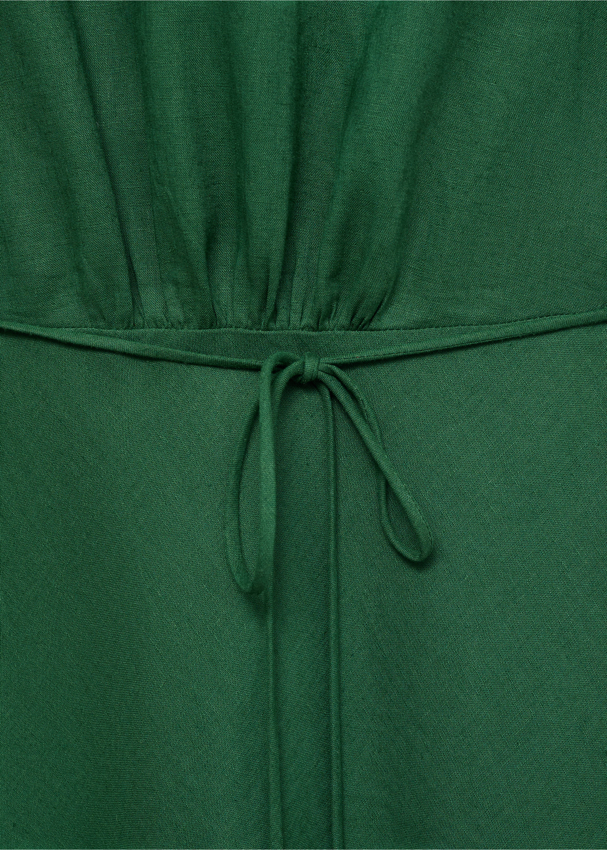 Floral linen-blend dress - Details of the article 0, Green. Ref: 87057163-00.
