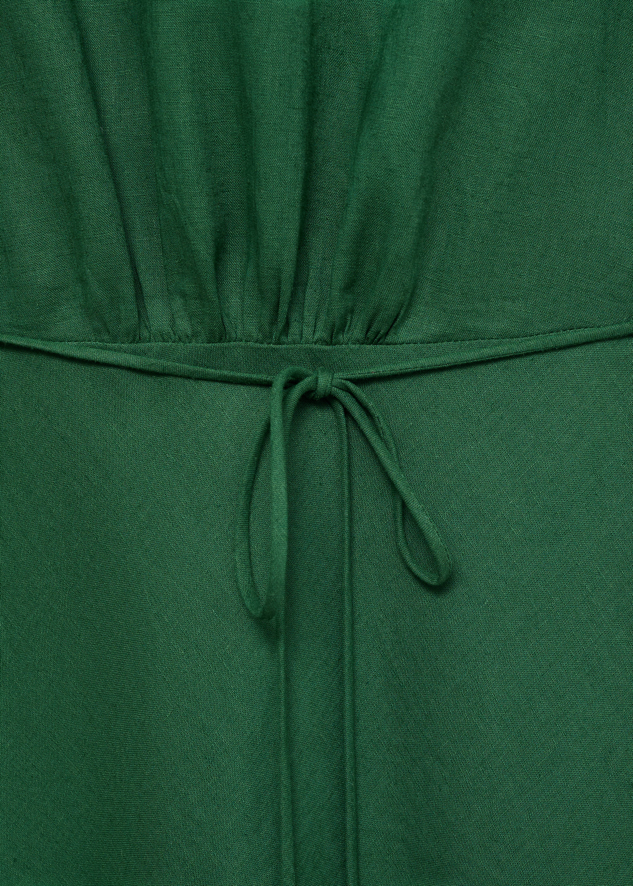 Floral linen-blend dress - Details of the article 0