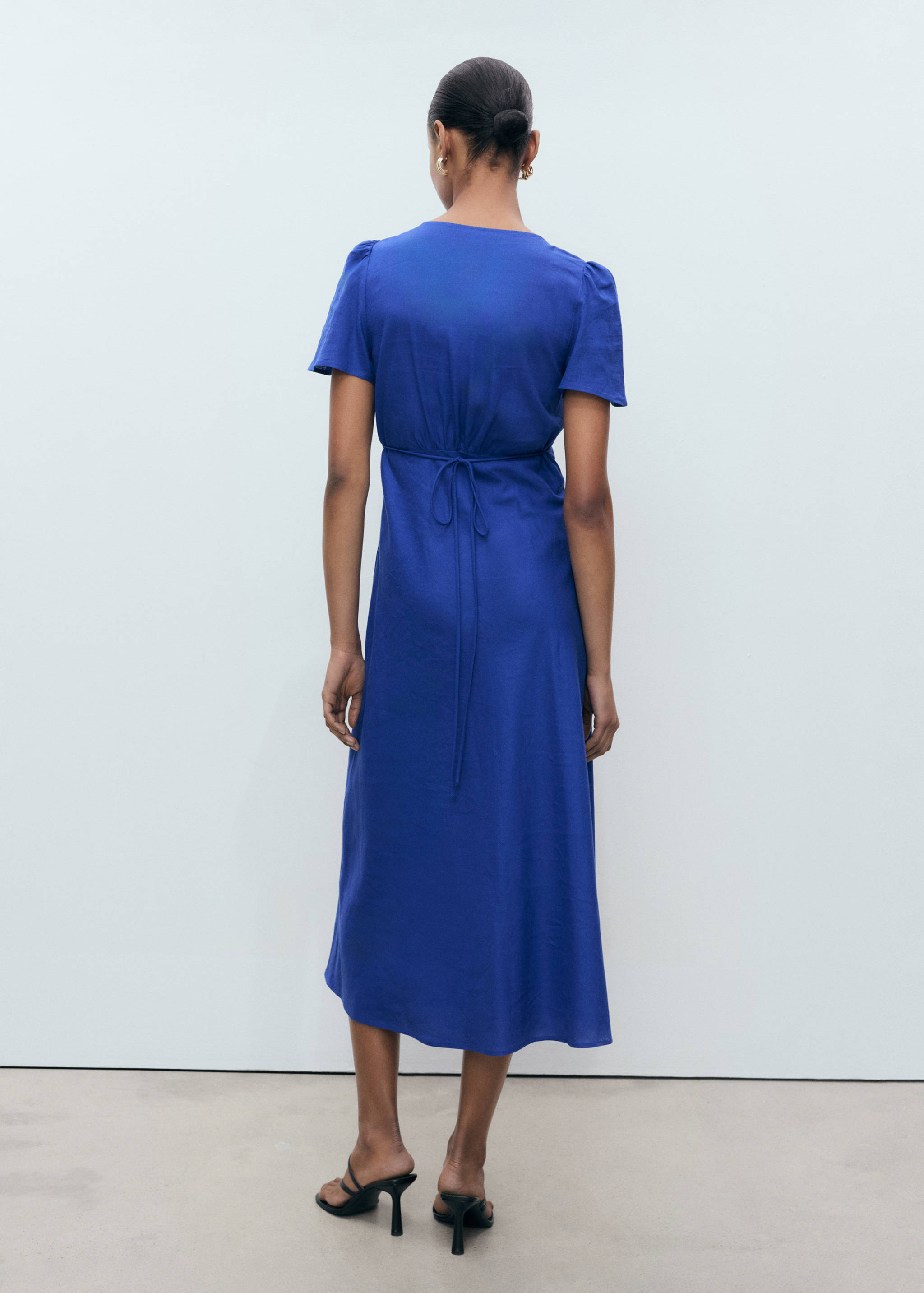 Floral linen-blend dress - Reverse of the article