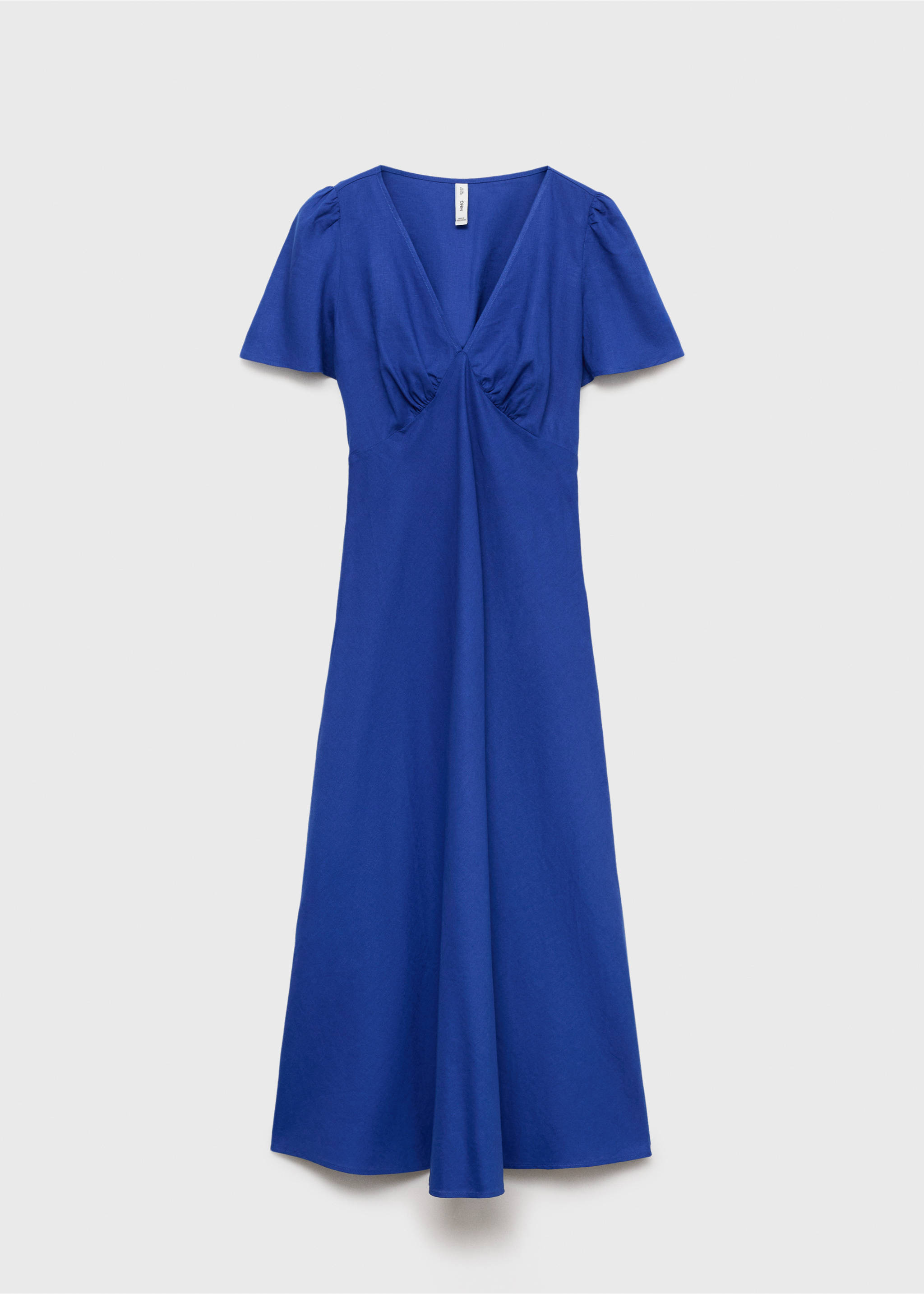 Lněné květinové šaty - Zboží bez modelu, Modrá. Ref: 87057163-00.