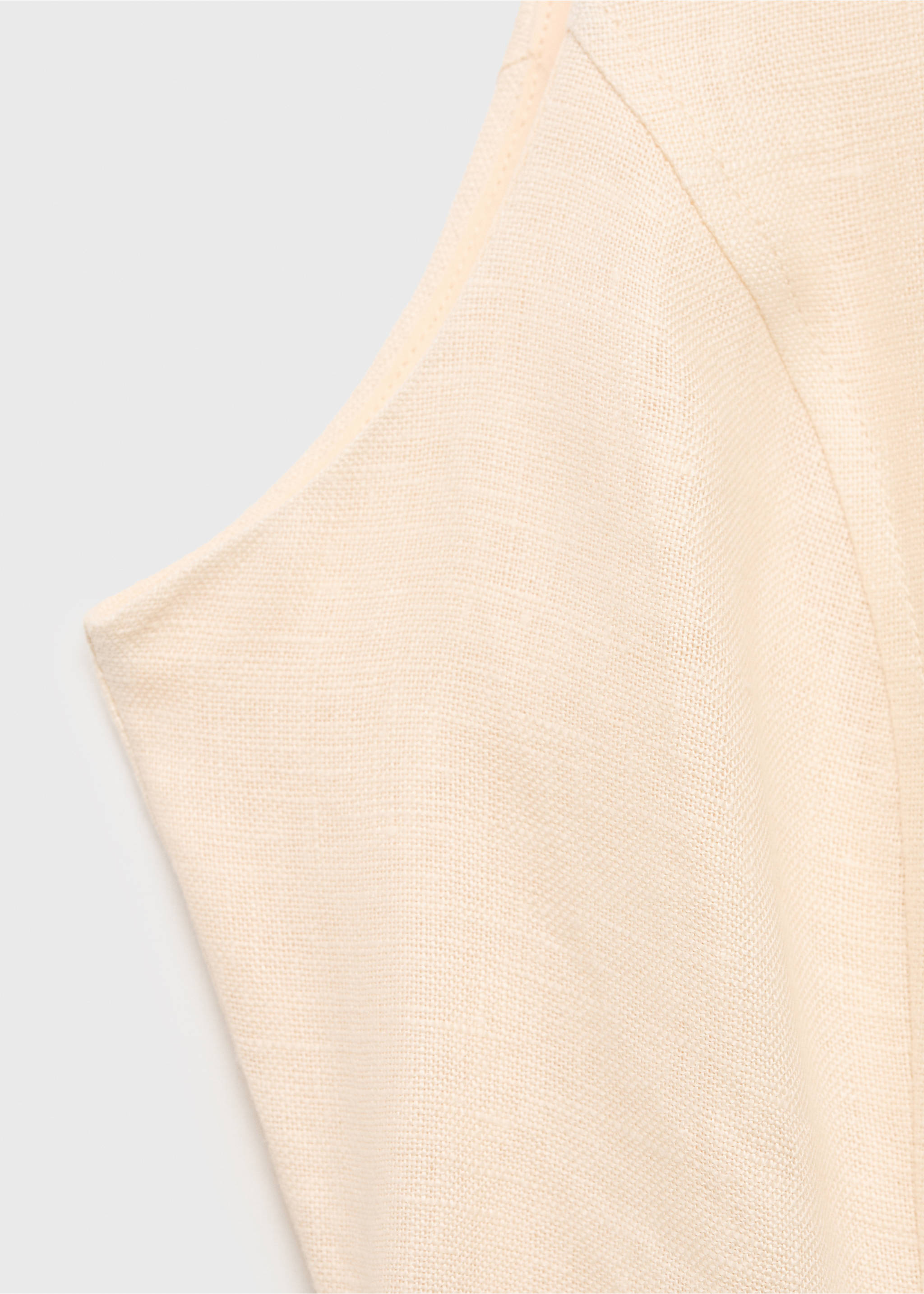 Belt linen dress - Details of the article 0, Beige. Ref: 87057164-00.