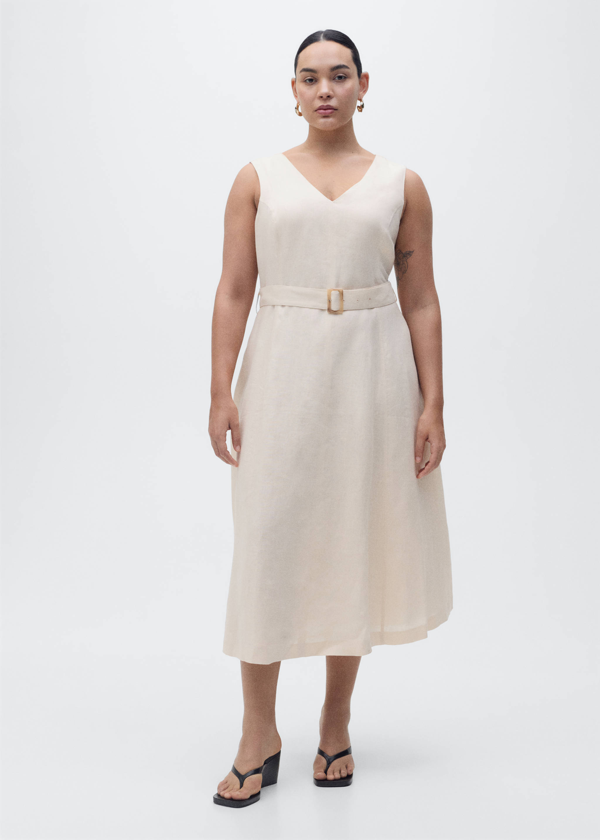 Belt linen dress - Details of the article 3
