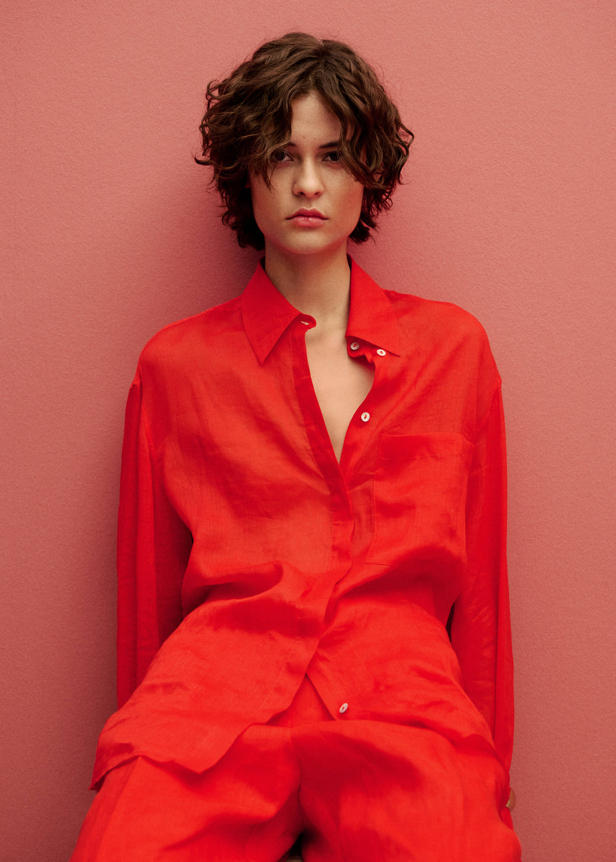 Ramie shirt with pocket - Medium plane