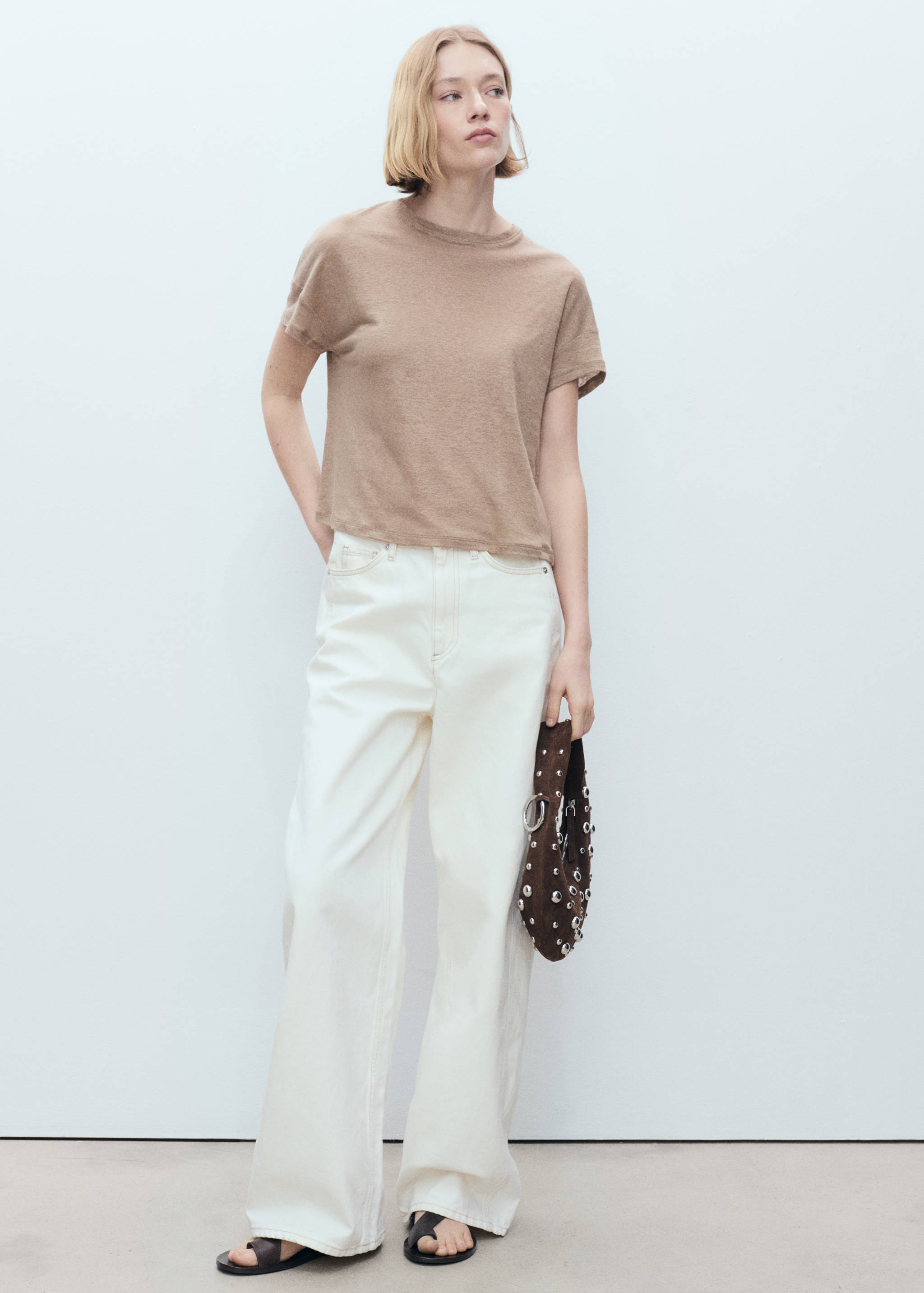 Short-sleeved linen t-shirt - General plane