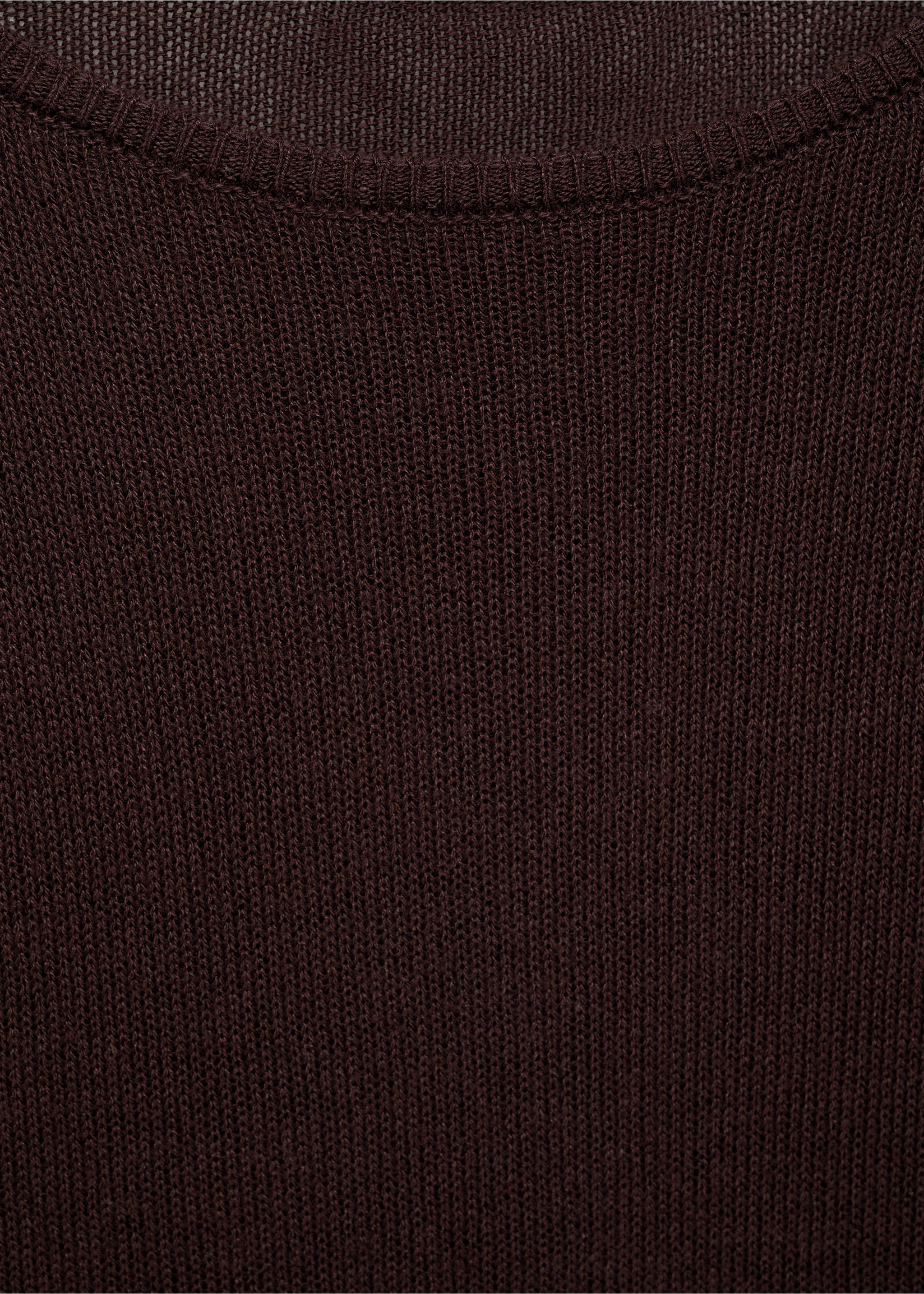 Linen-blend boat-neck sweater - Details of the article 8, Chocolate. Ref: 87057168-00.