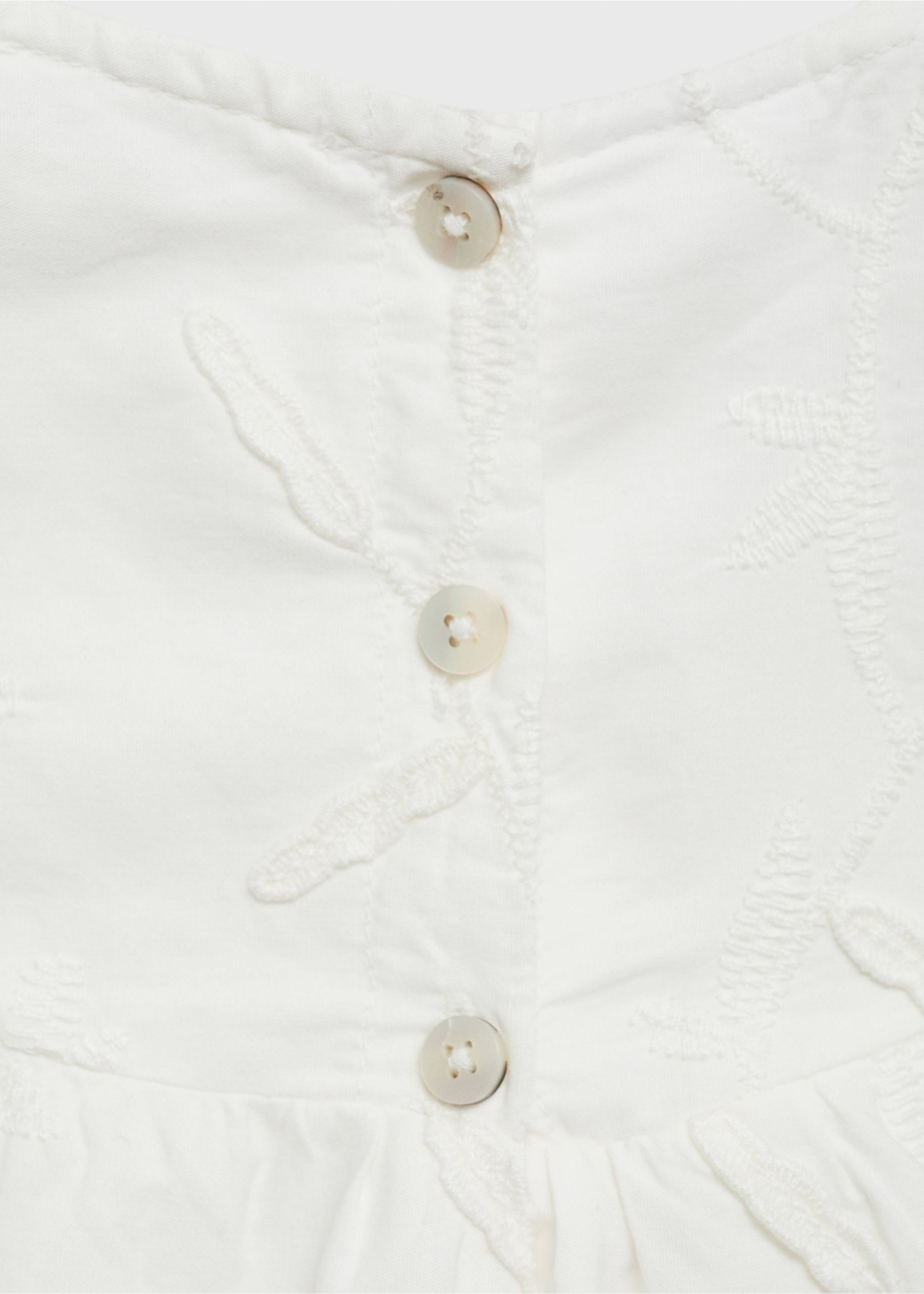 Kleid mit Blumenstickerei - Detail des Artikels 8, Weiß. Ref: 87057170-00.