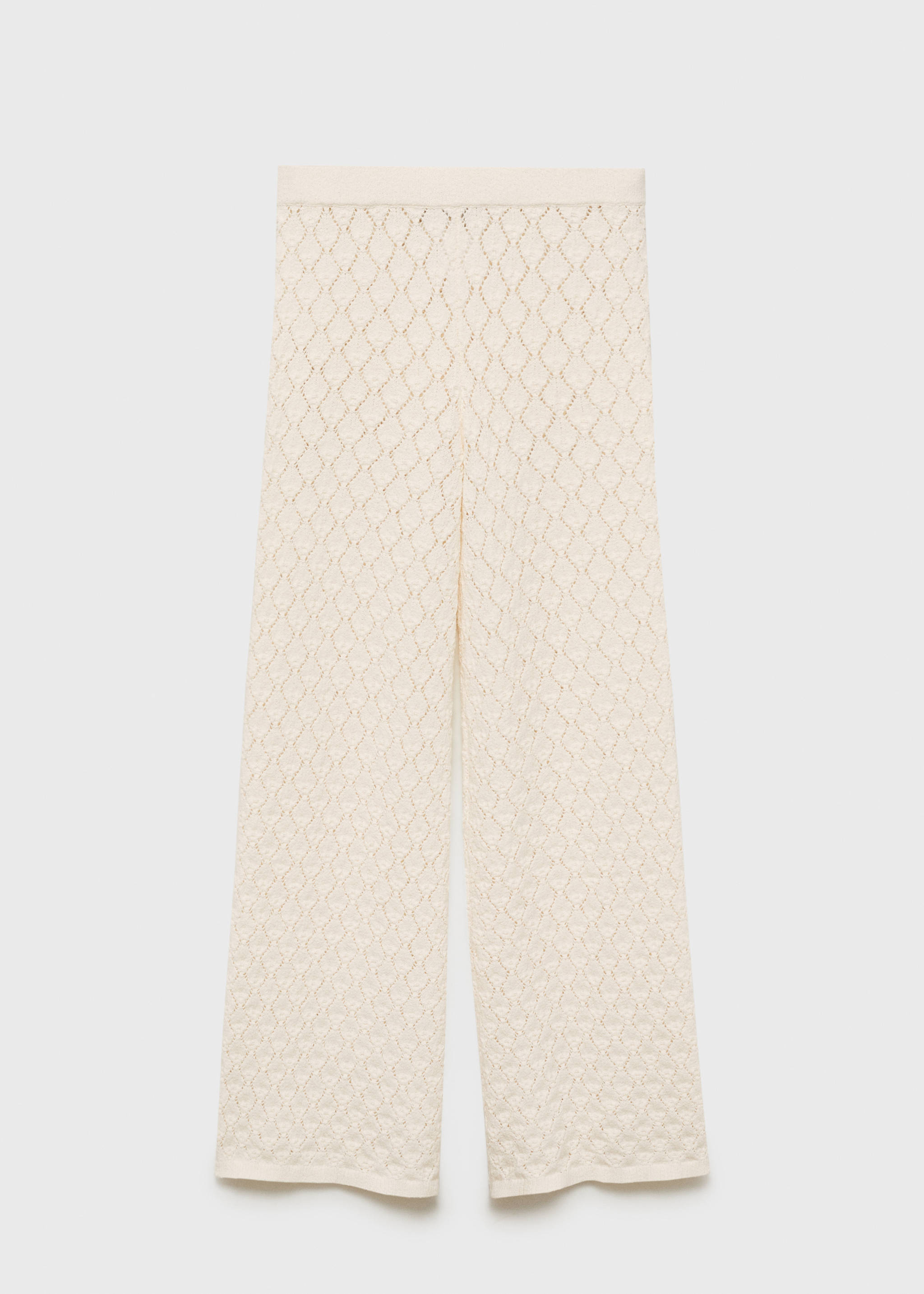 Straight-fit knitted pants with lace accents - Article without model