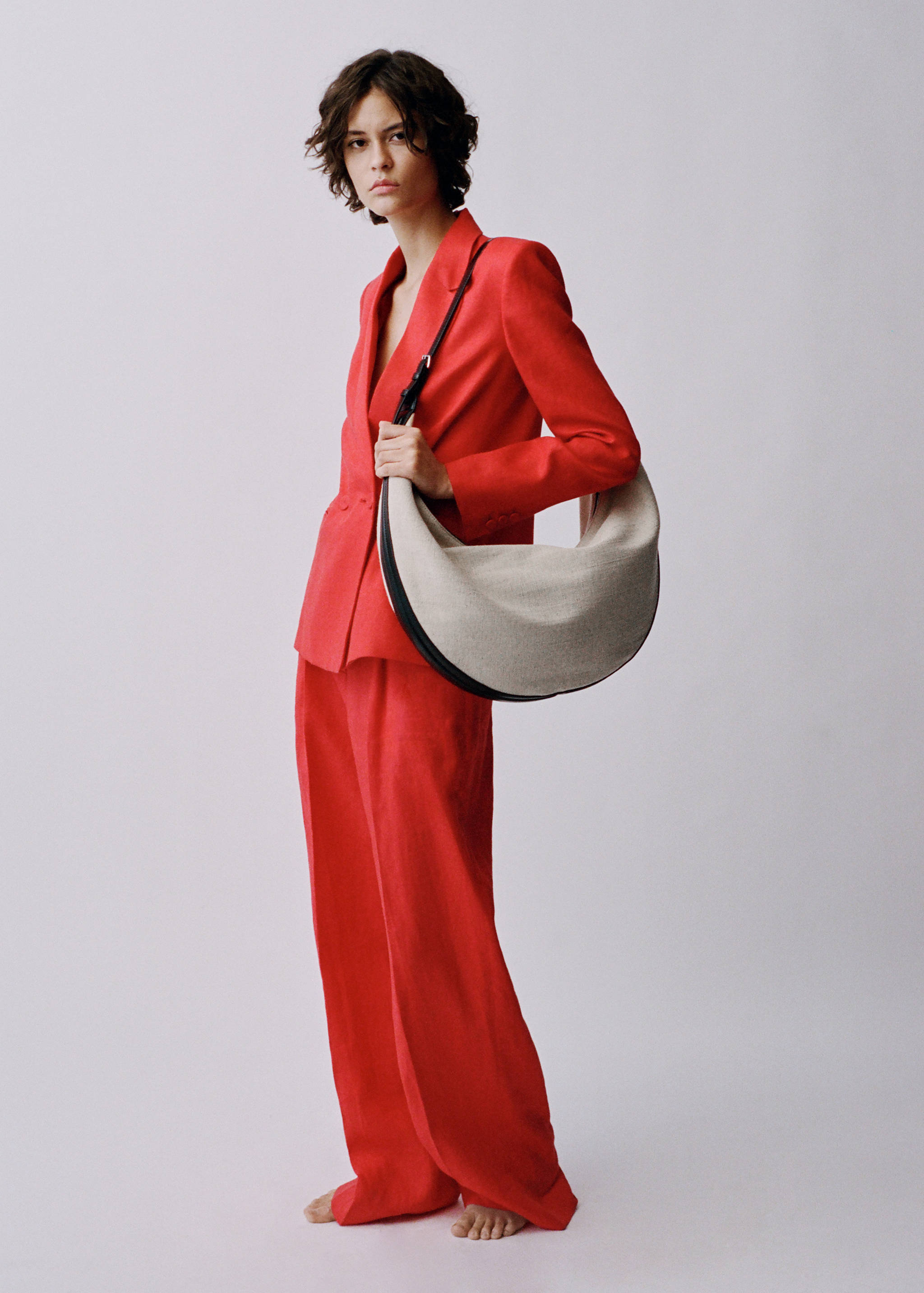 Double-breasted linen suit jacket - Details of the article 6