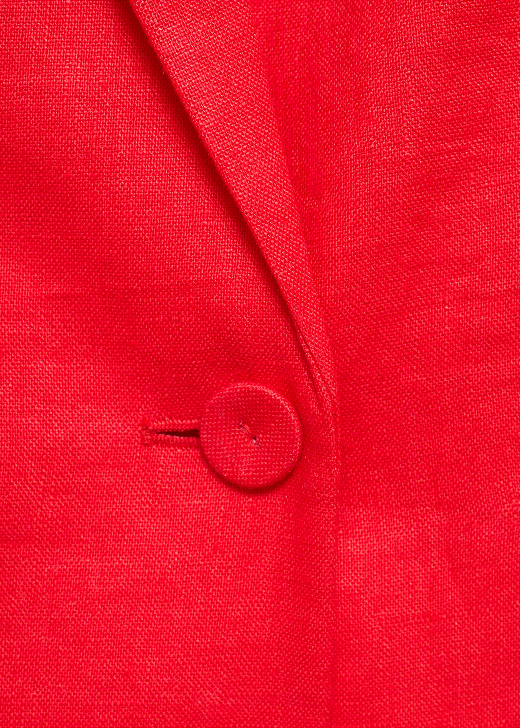 Double-breasted linen suit jacket - Details of the article 0, Red. Ref: 87057172-00.