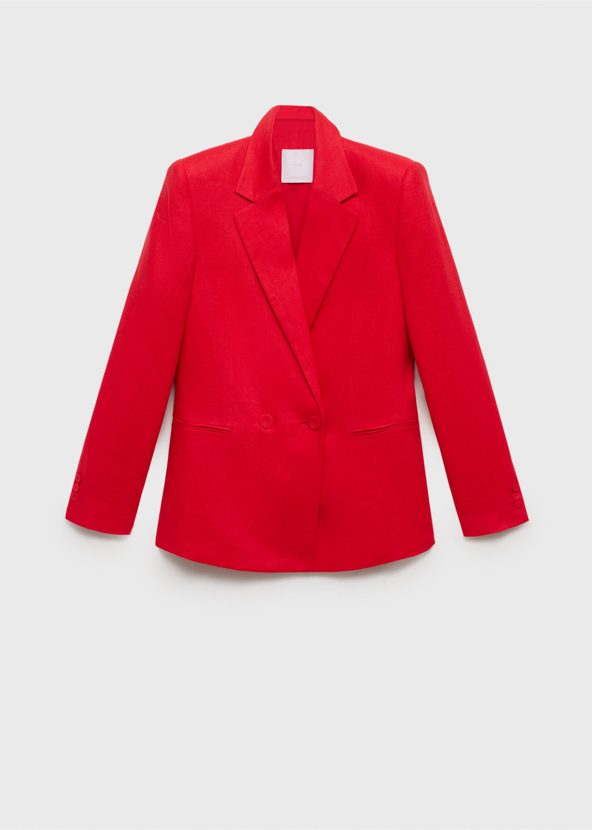 Double-breasted linen suit jacket - Article without model, Red. Ref: 87057172-00.
