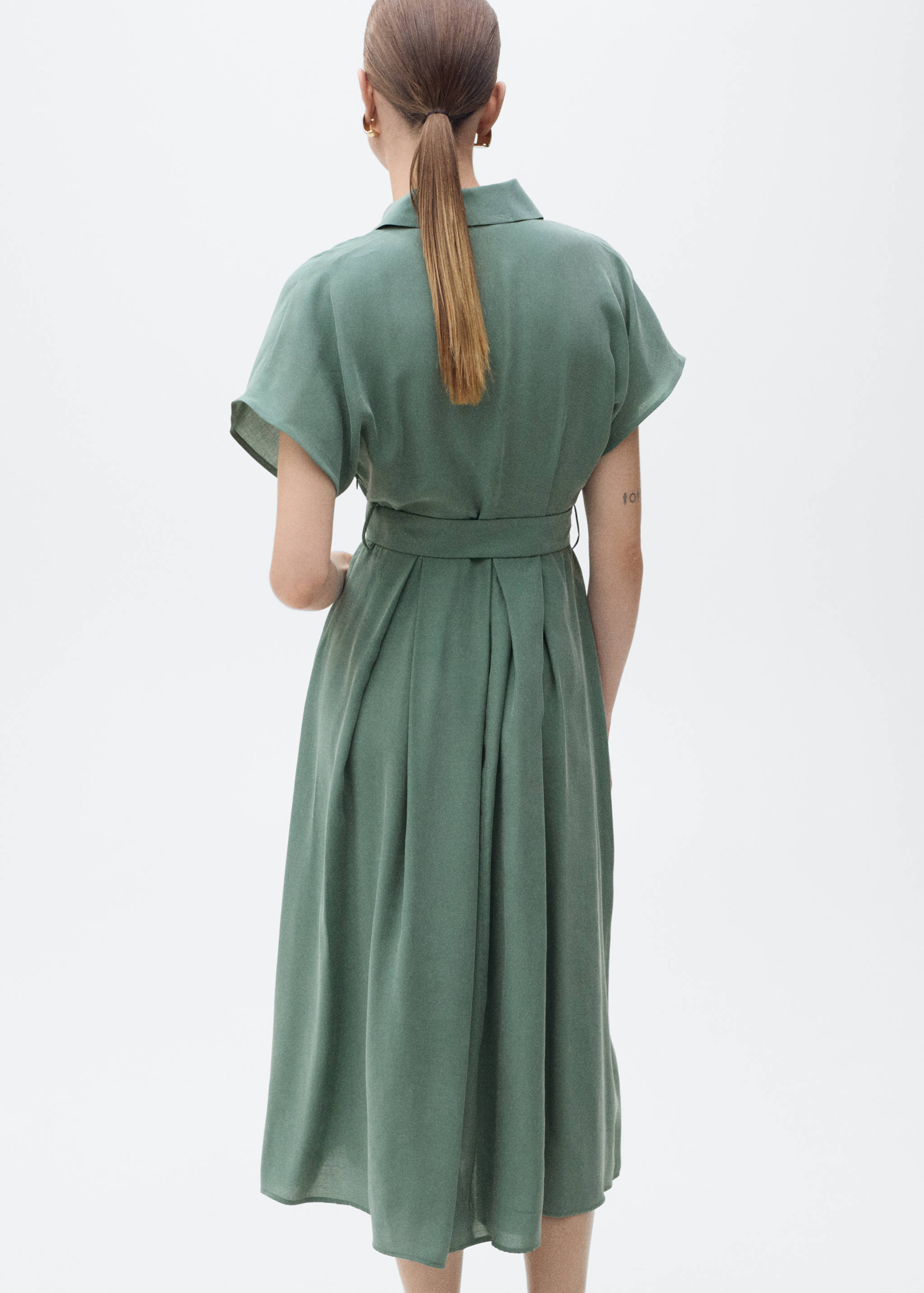 Robe midi évasée ceinture - Verso de l’article