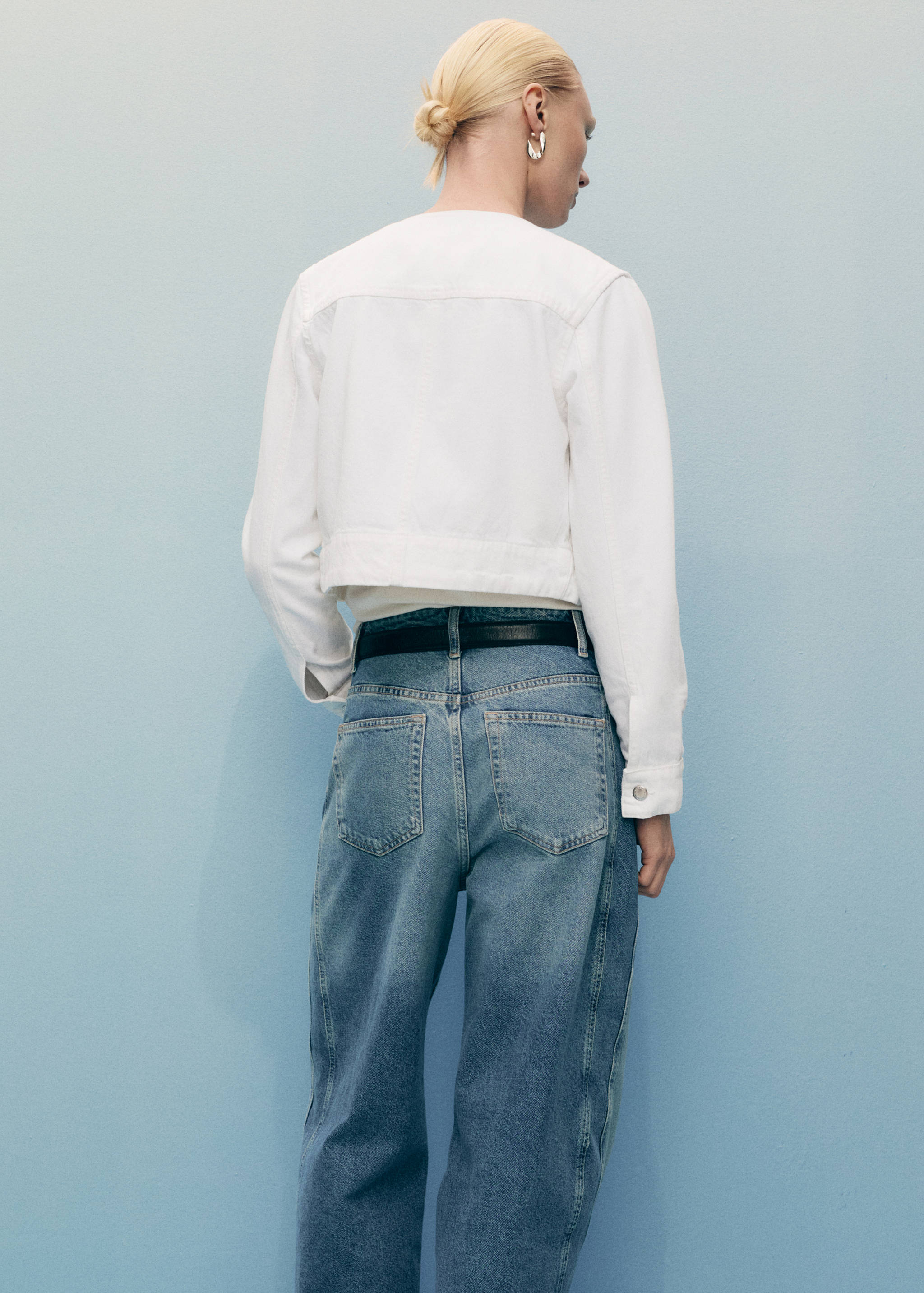 Crop denim jacket - Reverse of the article