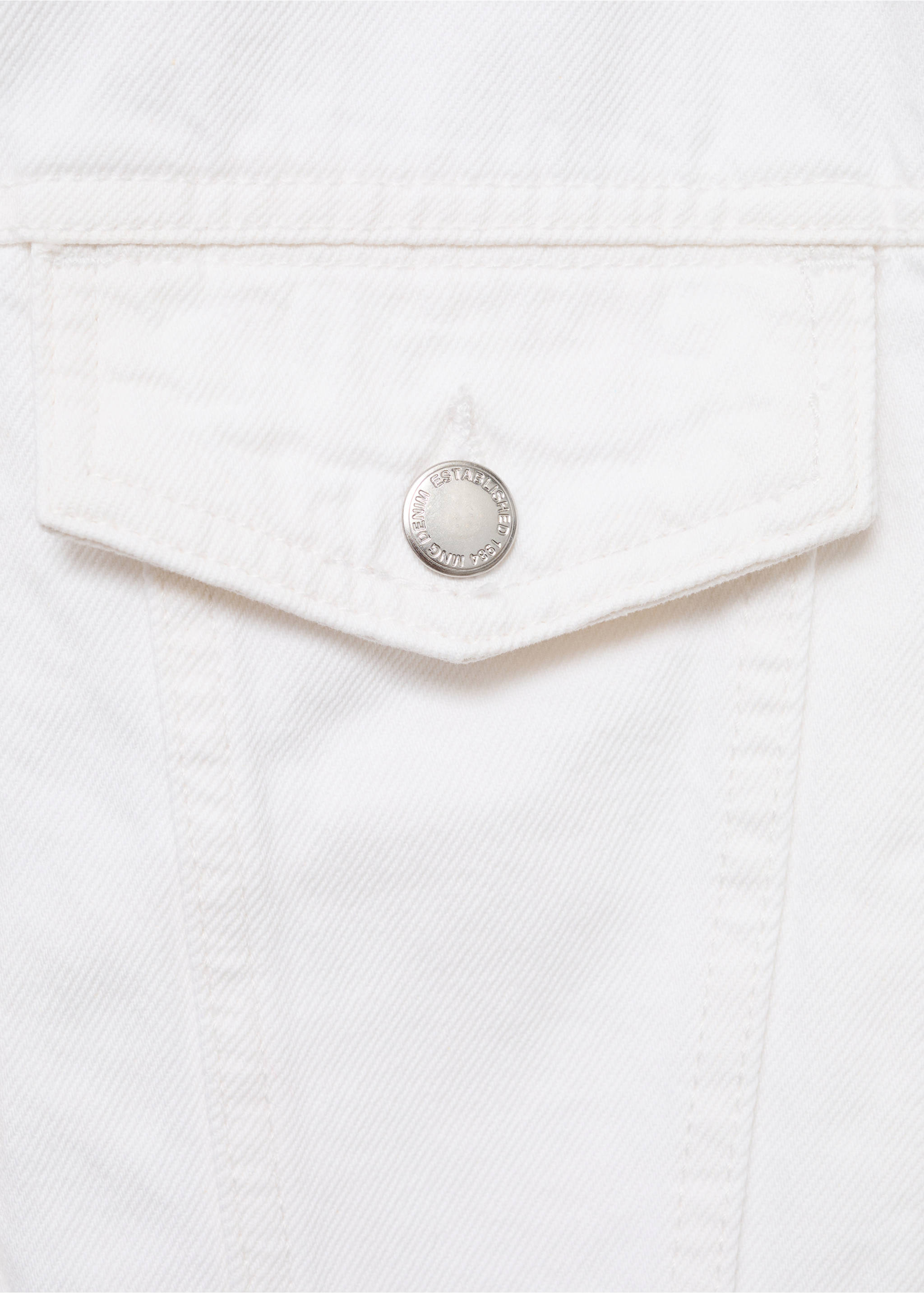 Crop denim jacket - Details of the article 0, White. Ref: 87057175-00.