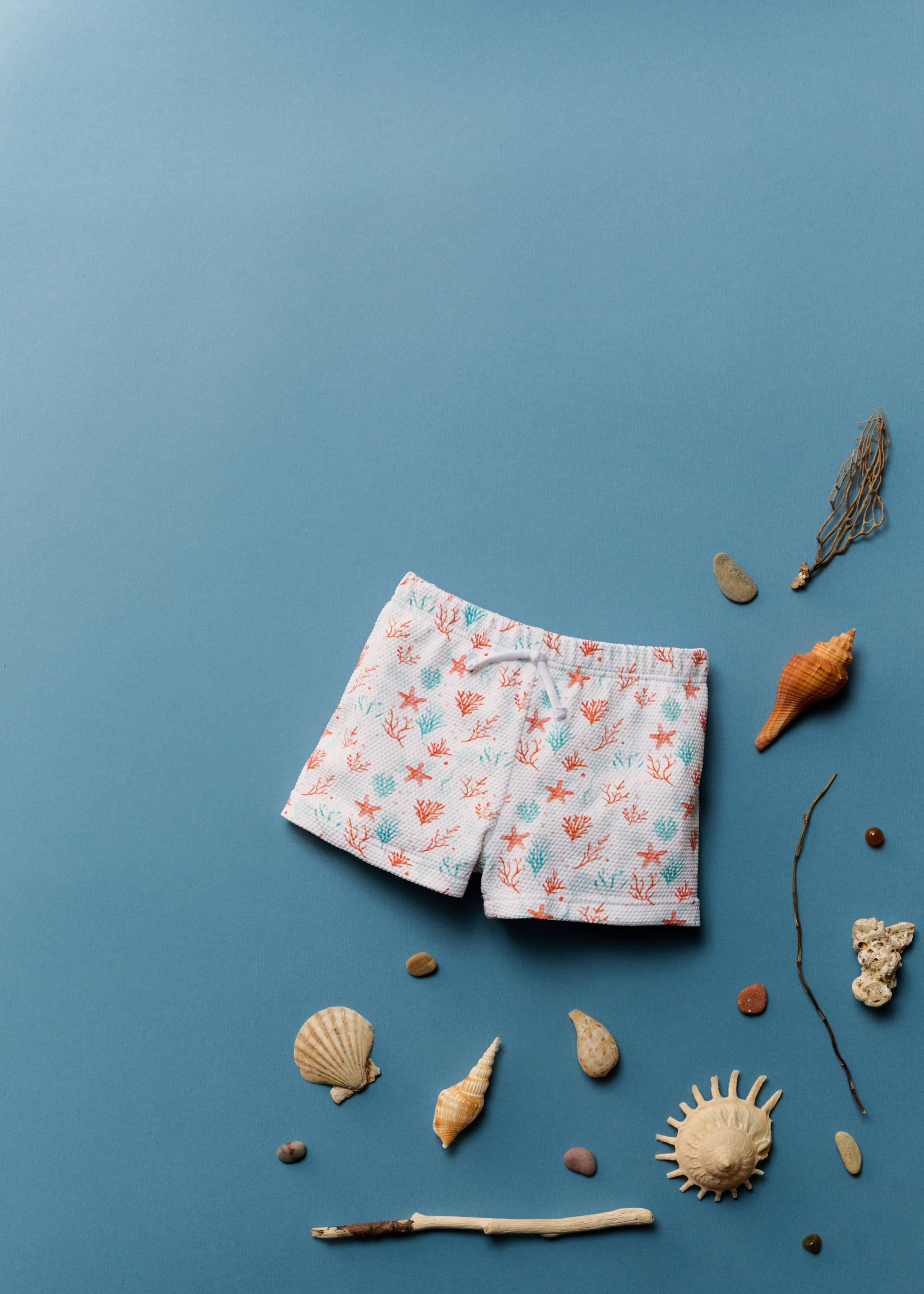 Textured printed swimsuit - Details of the article 5, Coral Red. Ref: 87057177-00.